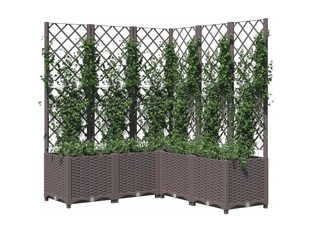Jardinière avec treillis Marron 120x120x136 cm PP