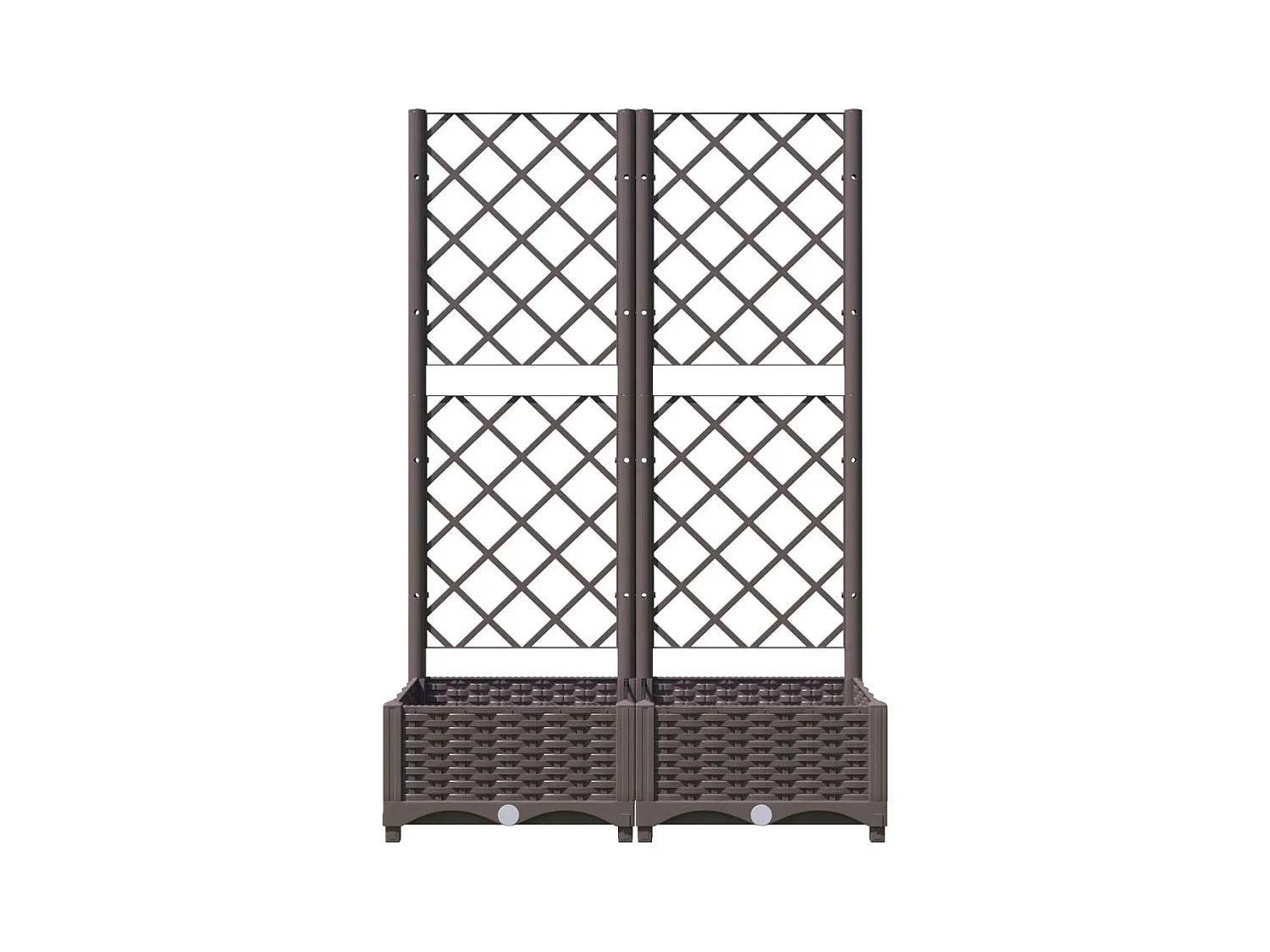 Plantenbak met trellis Bruin 80x40x121,5 cm PP