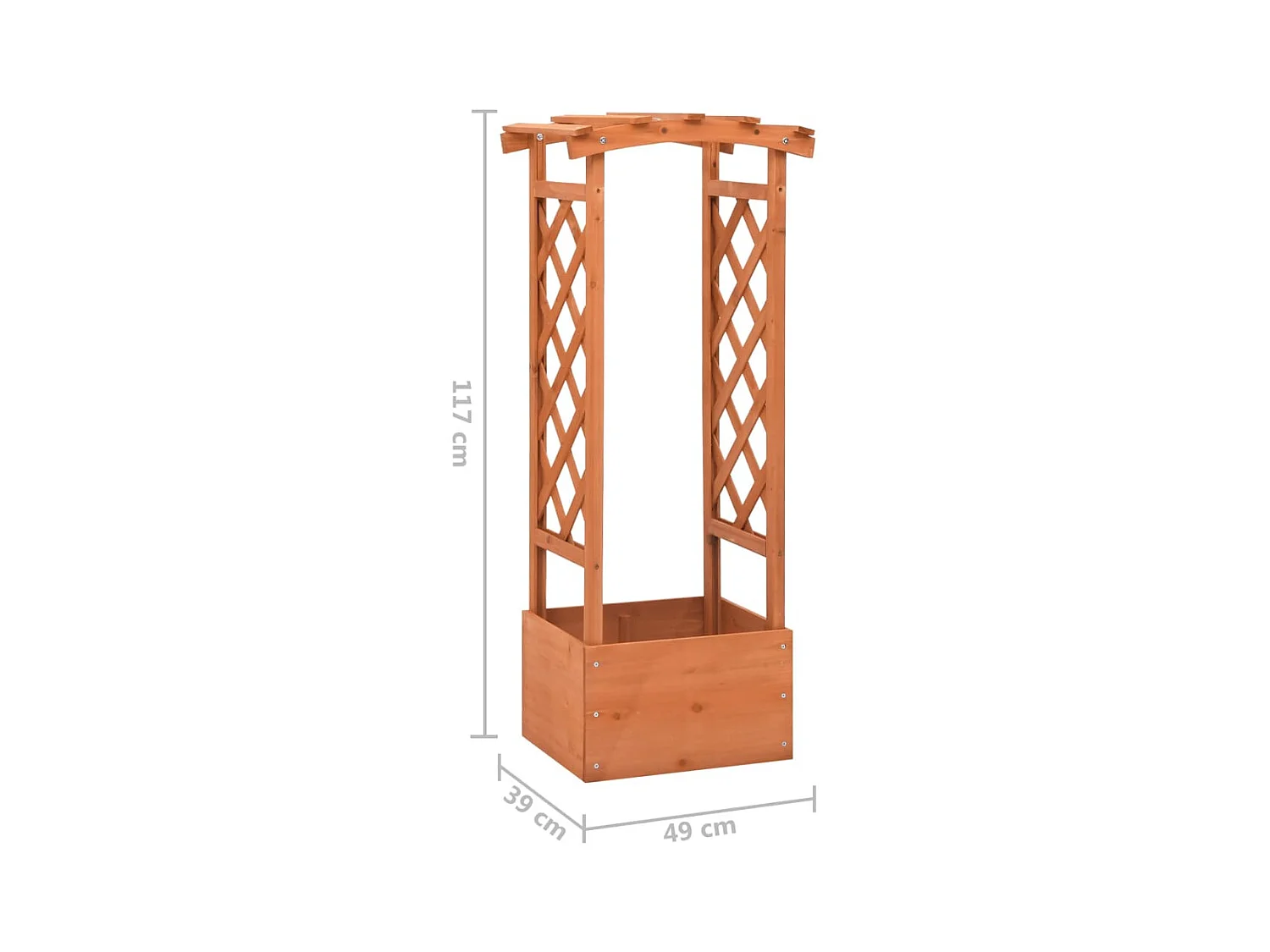 Trellis plantenbak met boog 49x39x117 cm Dennenhout