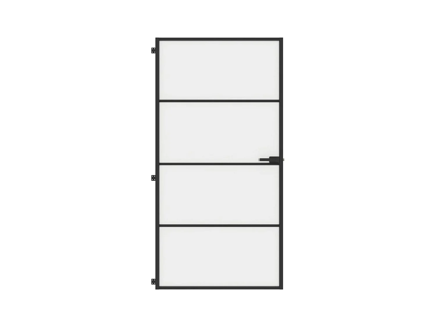 Porta interna sottile nera con vetro temperato e alluminio