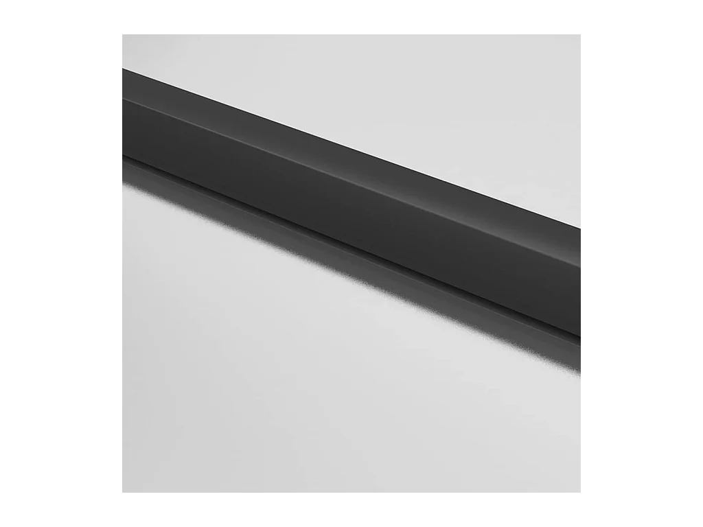 Porta interna sottile nera con vetro temperato e alluminio