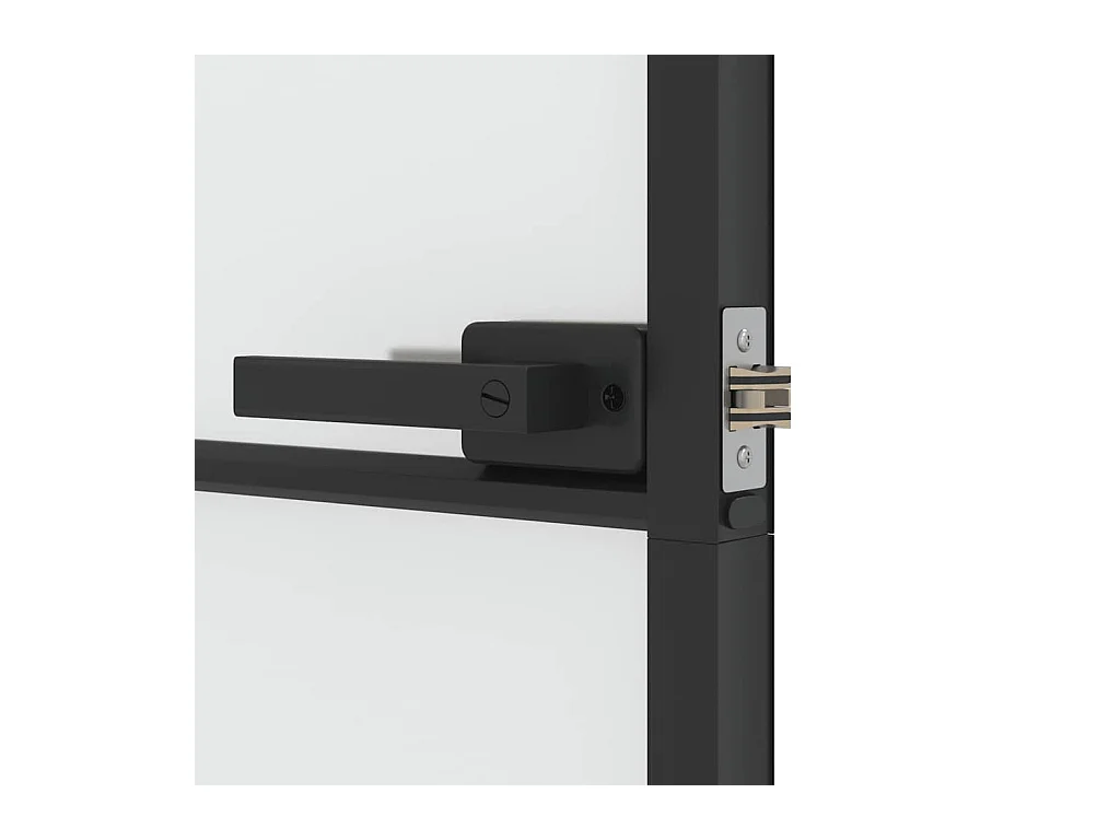 Porta interna sottile nera con vetro temperato e alluminio