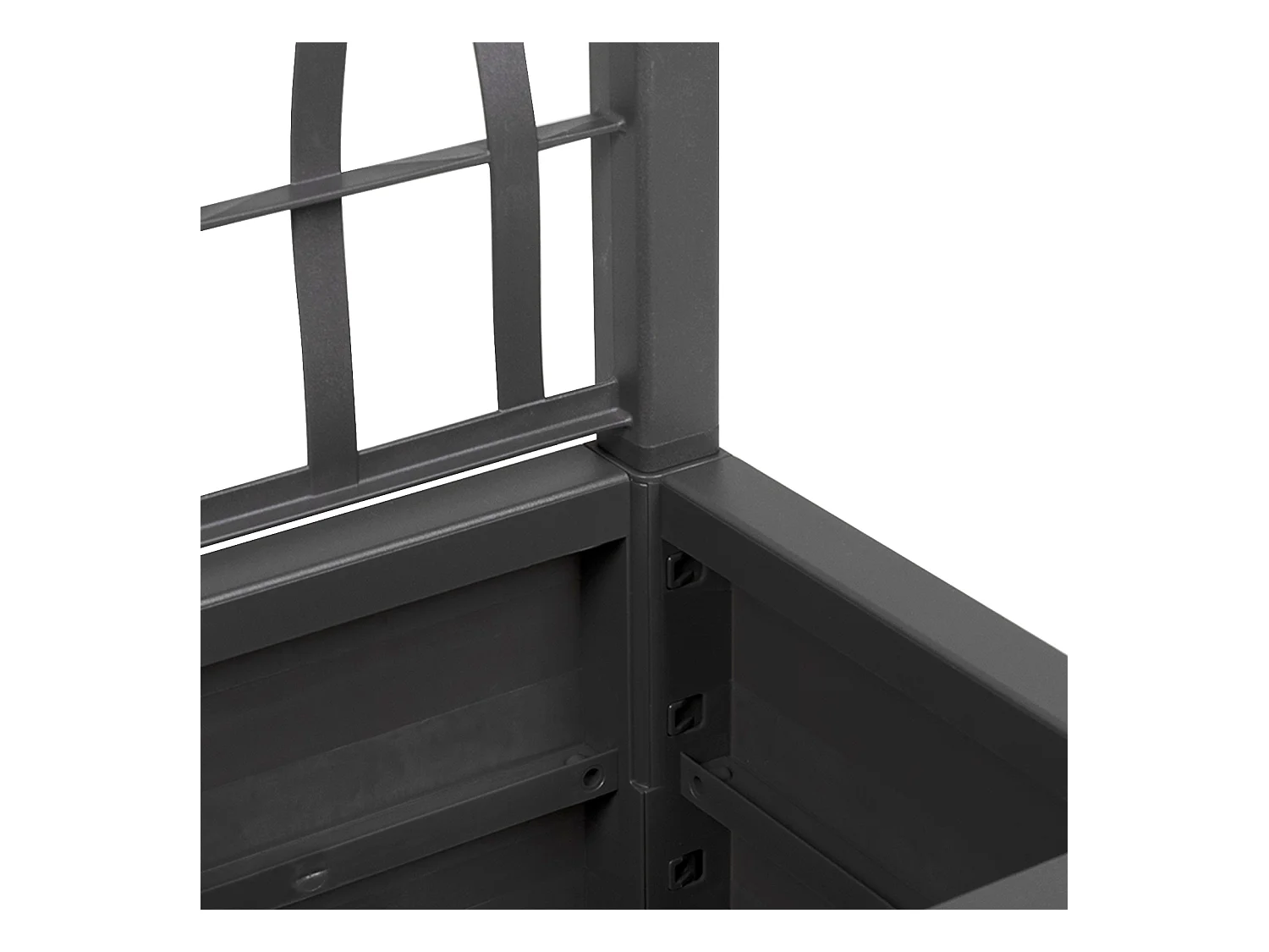 Maceta de jardín gris oscuro con enrejado - 36x36x140 cm