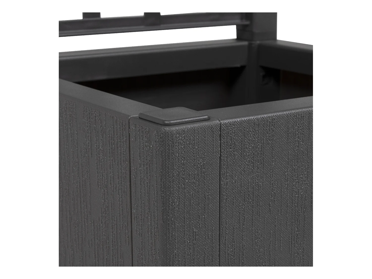 Maceta de jardín gris oscuro con enrejado - 36x36x140 cm