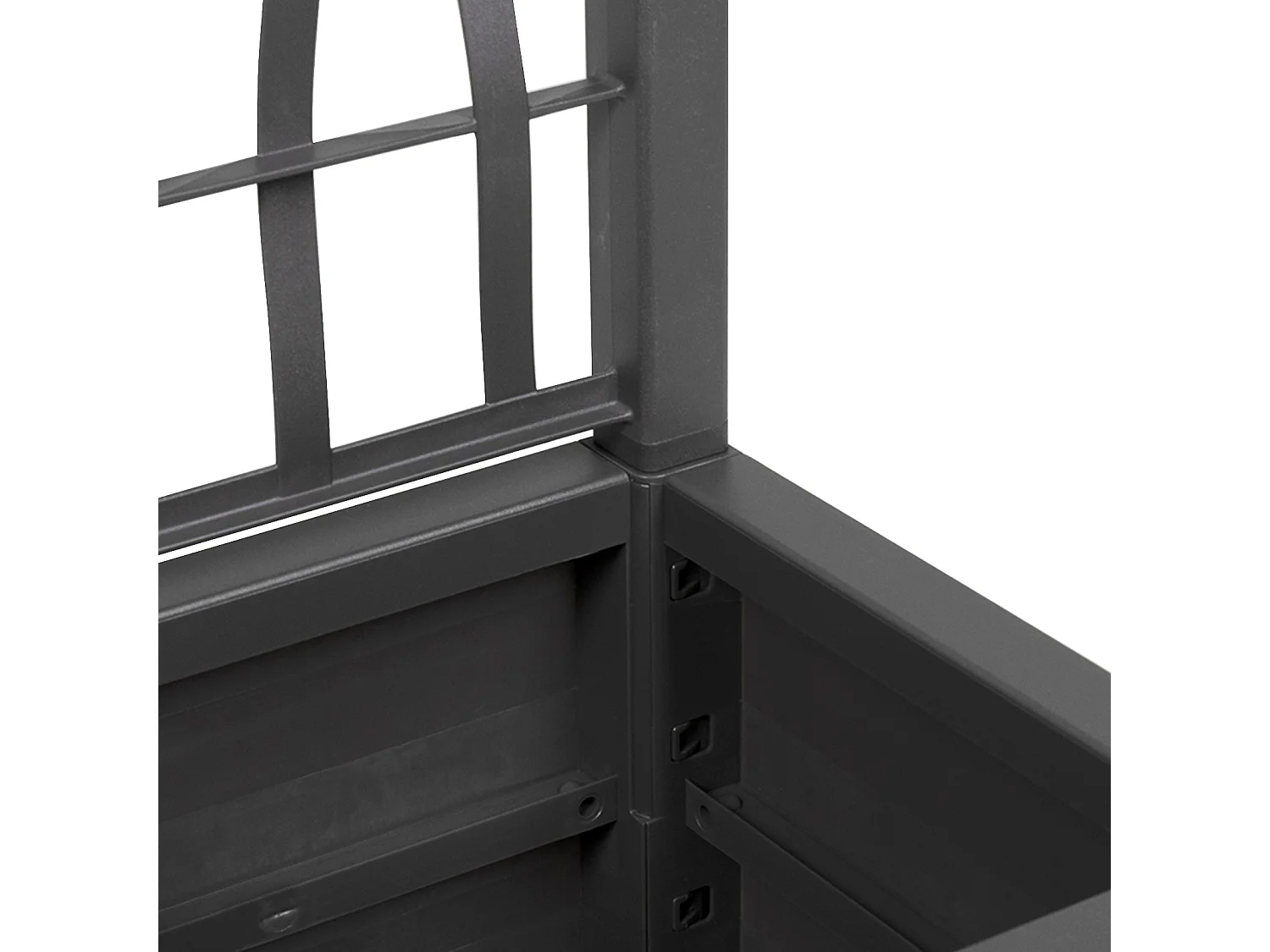 Pot de jardin gris foncé avec treillis - 36x36x140 cm