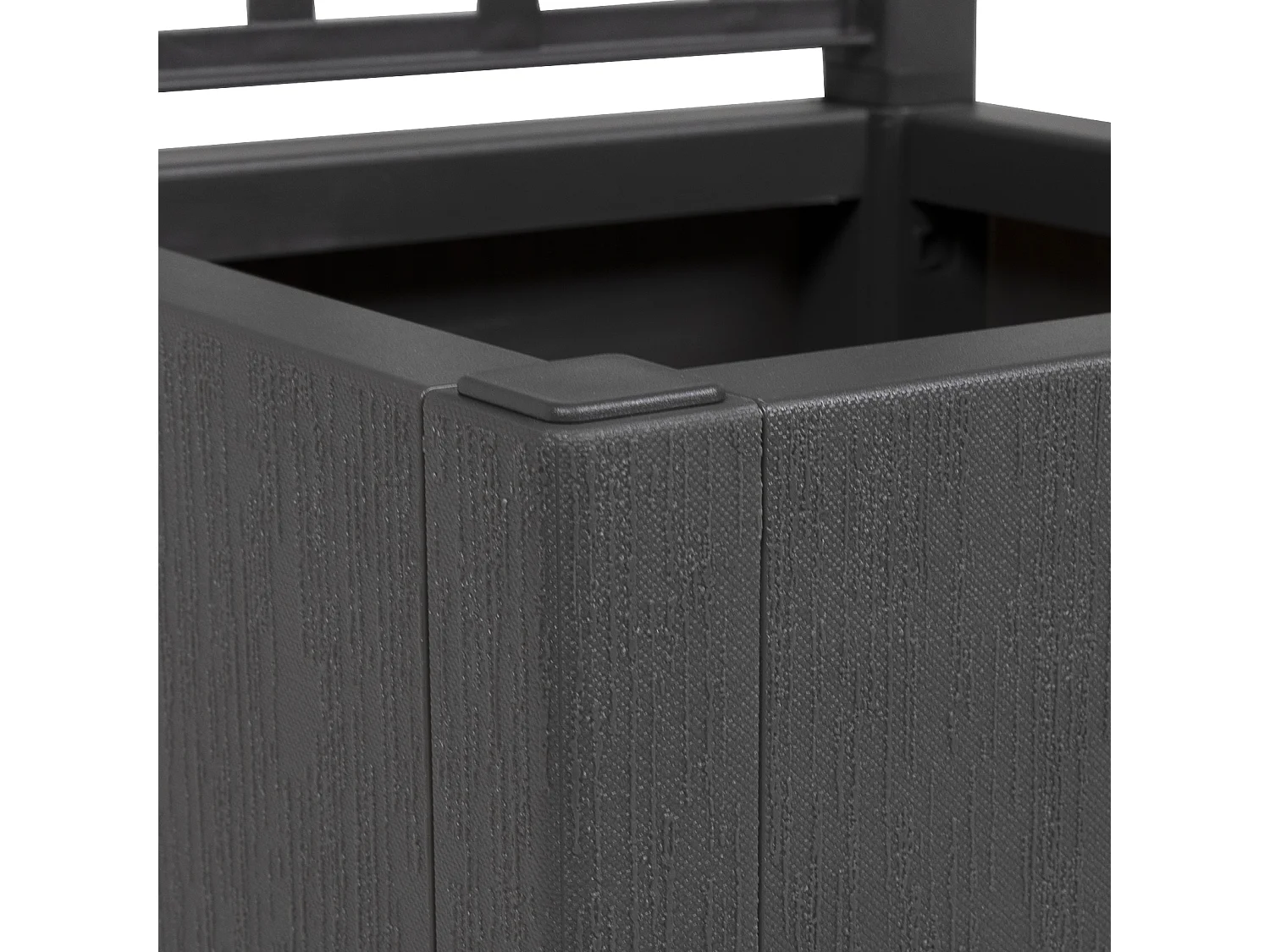 Pot de jardin gris foncé avec treillis - 36x36x140 cm