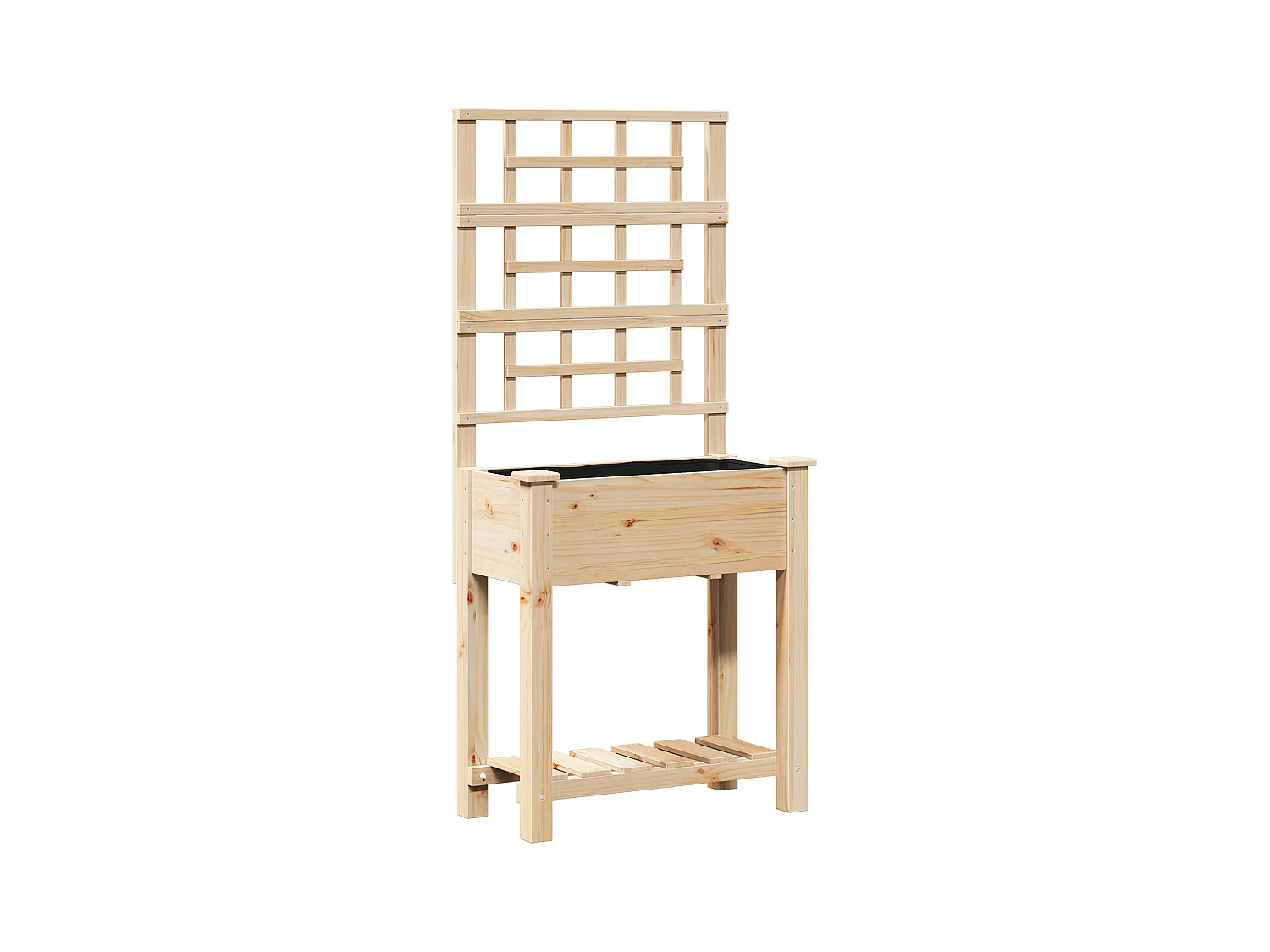 Plantenbak met trellis en plank 71x37x152 cm van massief dennenhout
