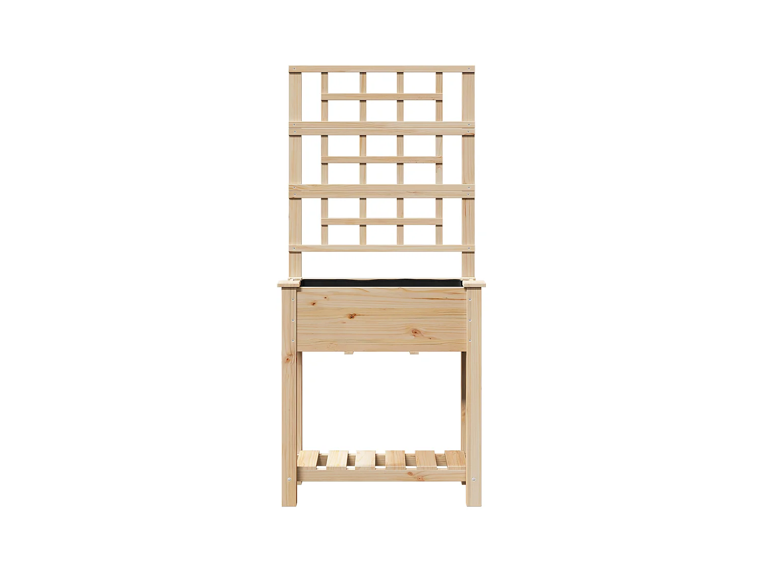 Plantenbak met trellis en plank 71x37x152 cm van massief dennenhout