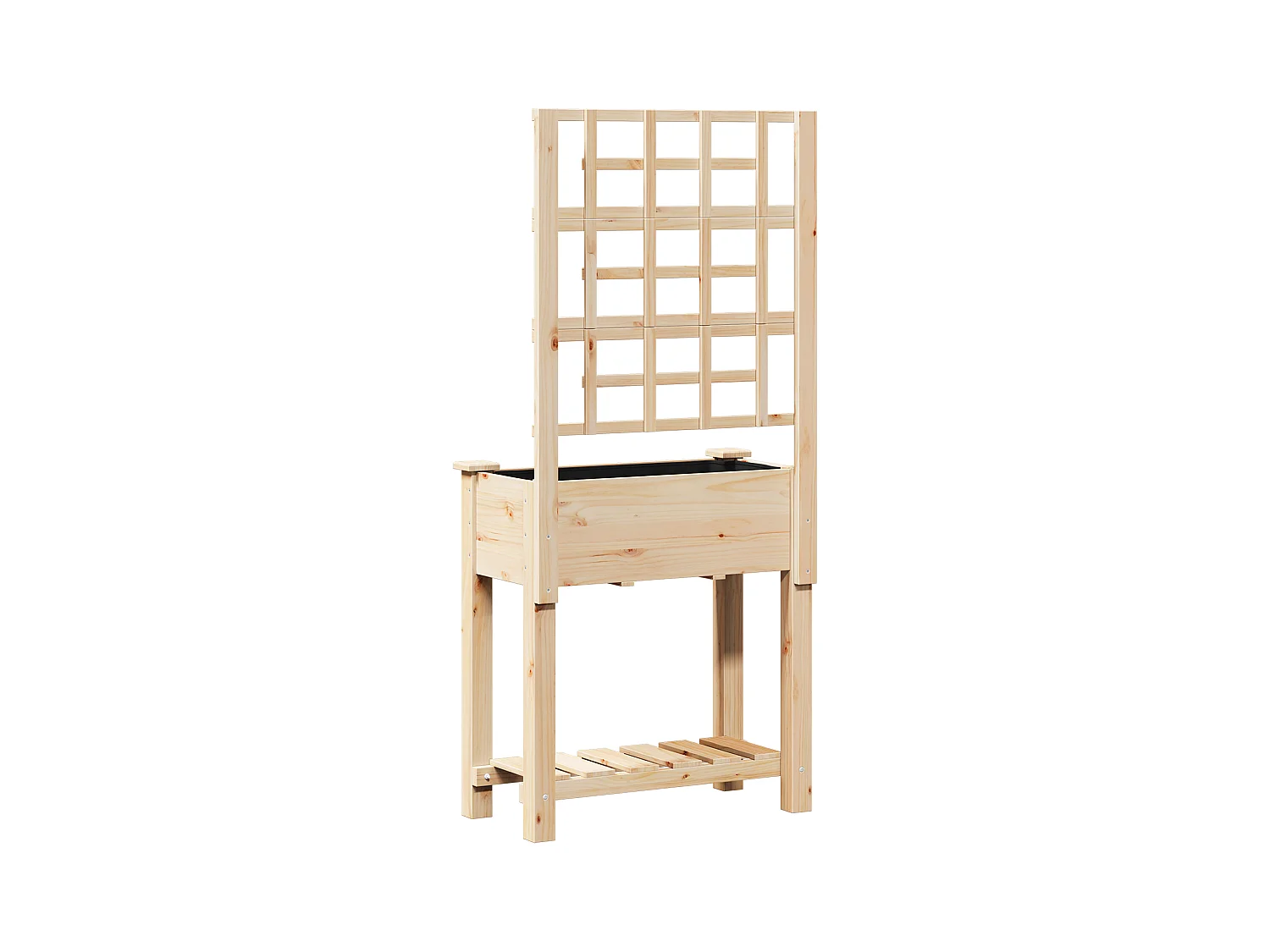 Plantenbak met trellis en plank 71x37x152 cm van massief dennenhout