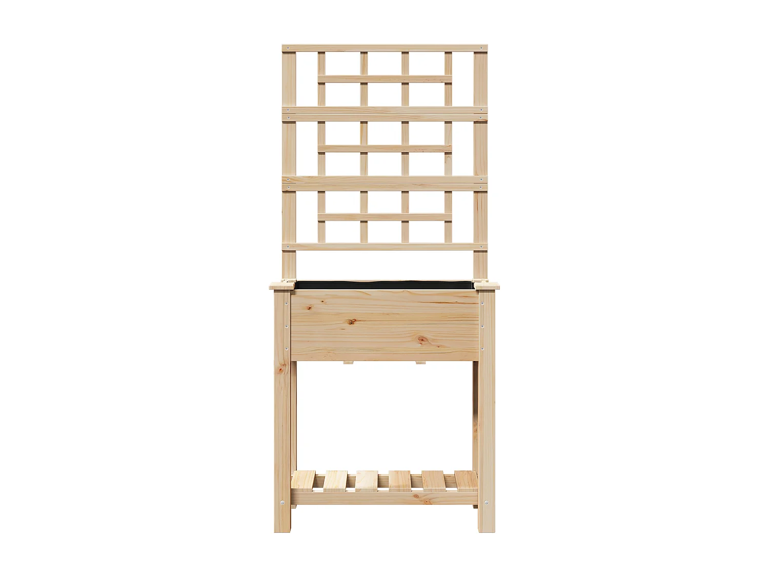 Plantenbak met trellis en plank 71x37x152 cm van massief dennenhout