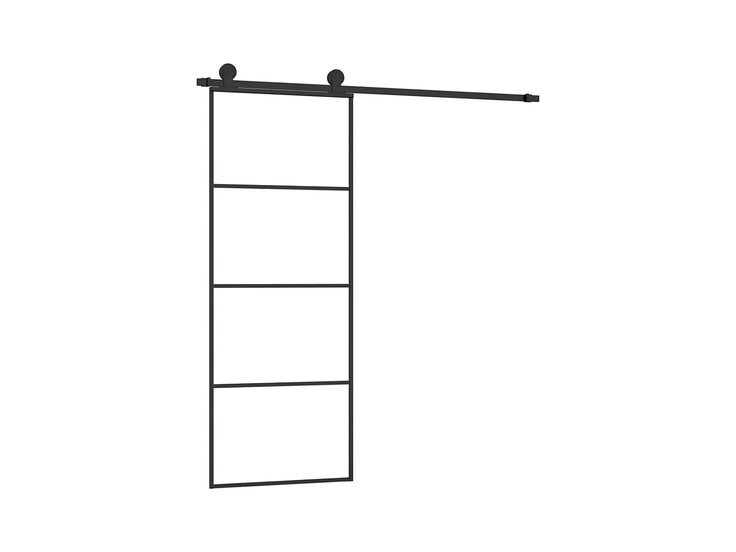 Porta scorrevole con kit ferramenta 76x205 cm vetro ESG