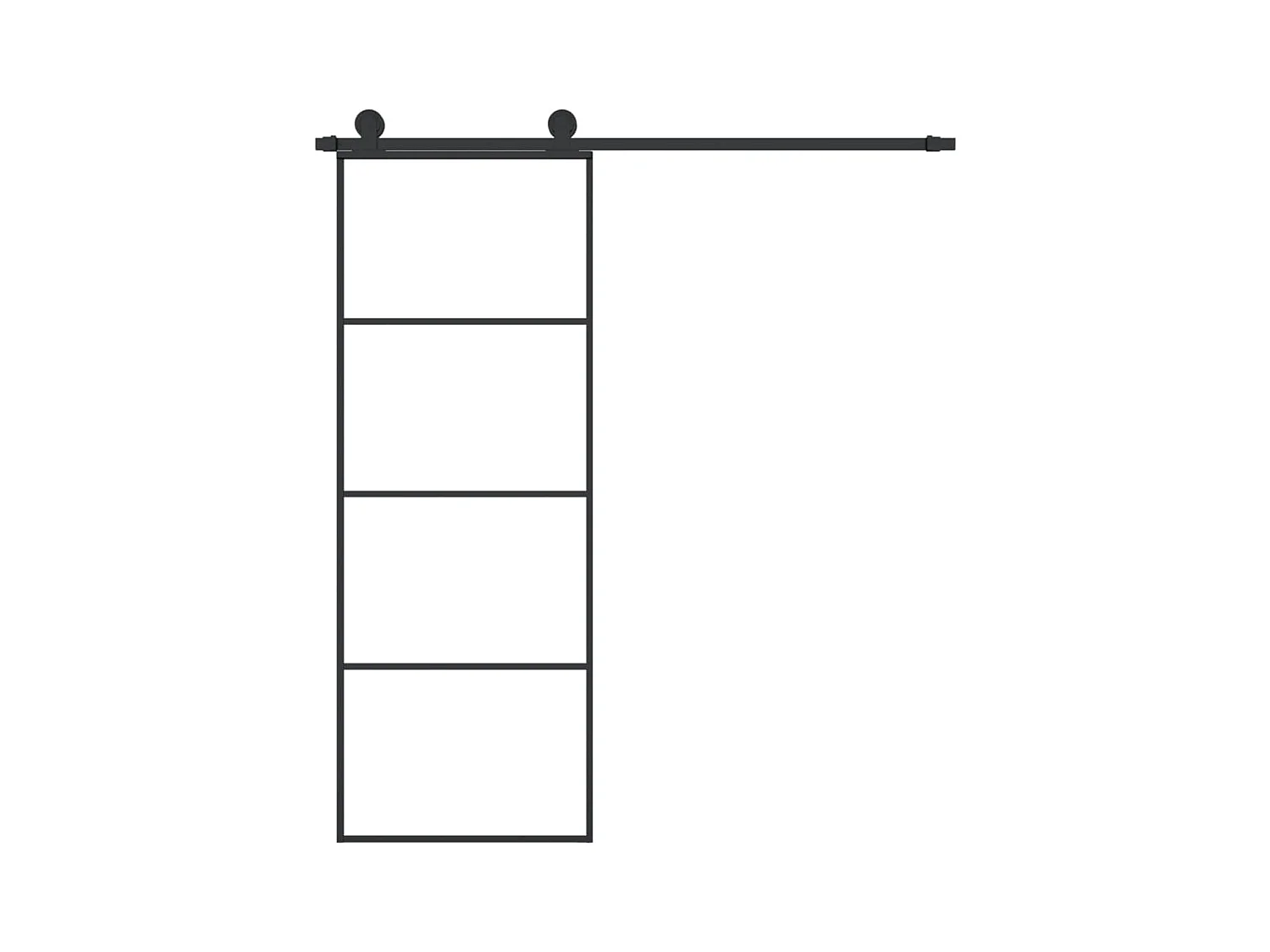 Porta scorrevole con kit ferramenta 76x205 cm vetro ESG