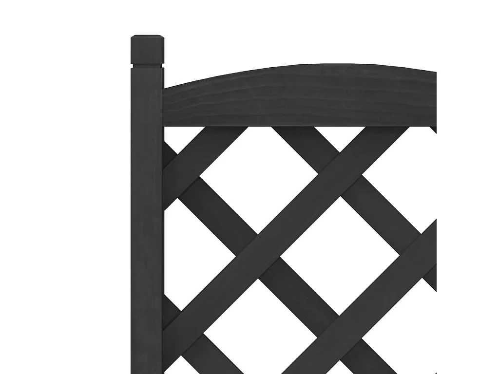 Jardinera con enrejado negro de madera maciza de abeto.