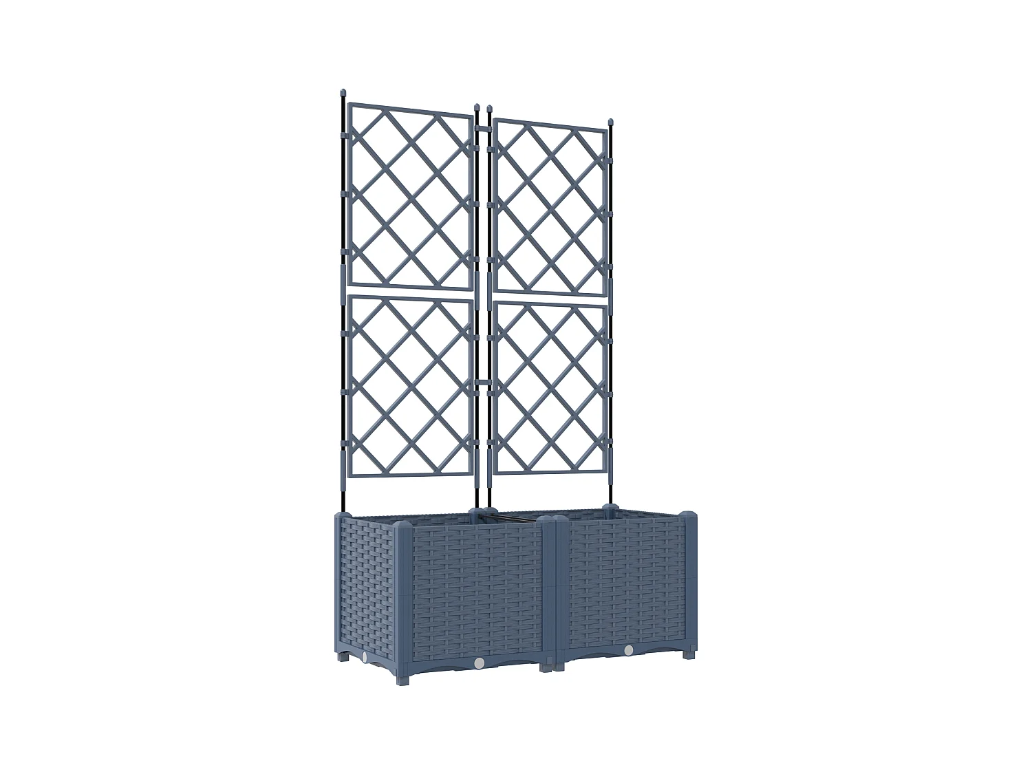 Jardinière avec Treille 2 pcs Grise 80x40x143 cm