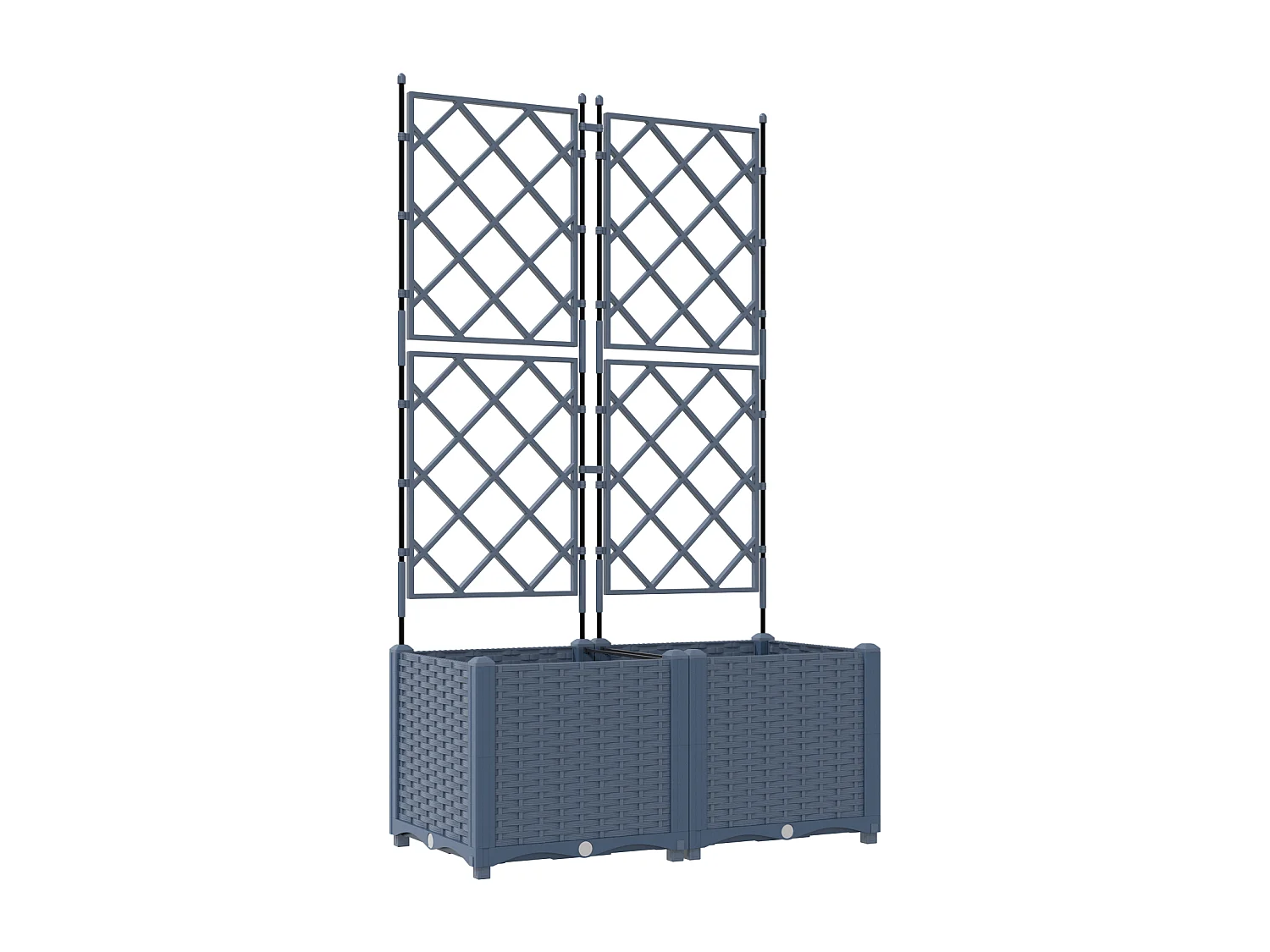 Jardinière avec Treille 2 pcs Grise 80x40x143 cm