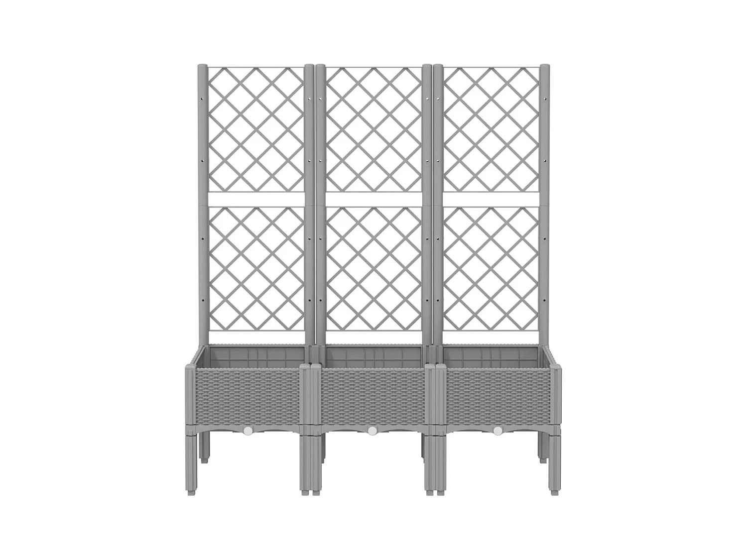 Fioriera con traliccio grigio chiaro 120x40x142 cm PP