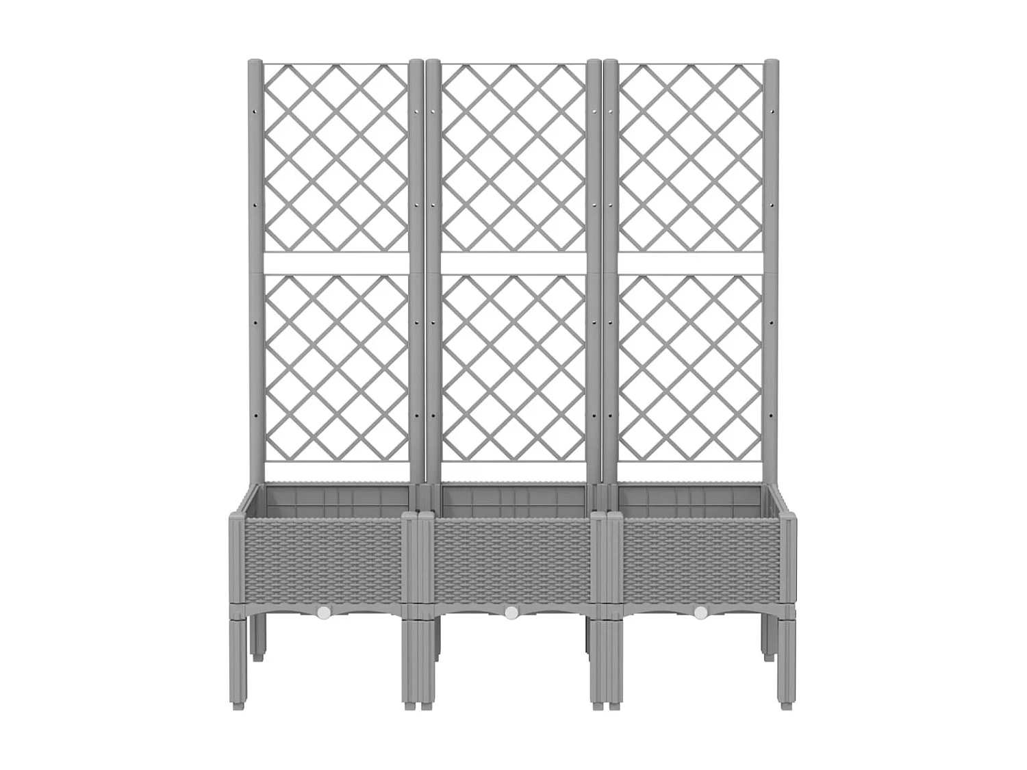 Jardinière avec treillis gris clair 120x40x142 cm PP