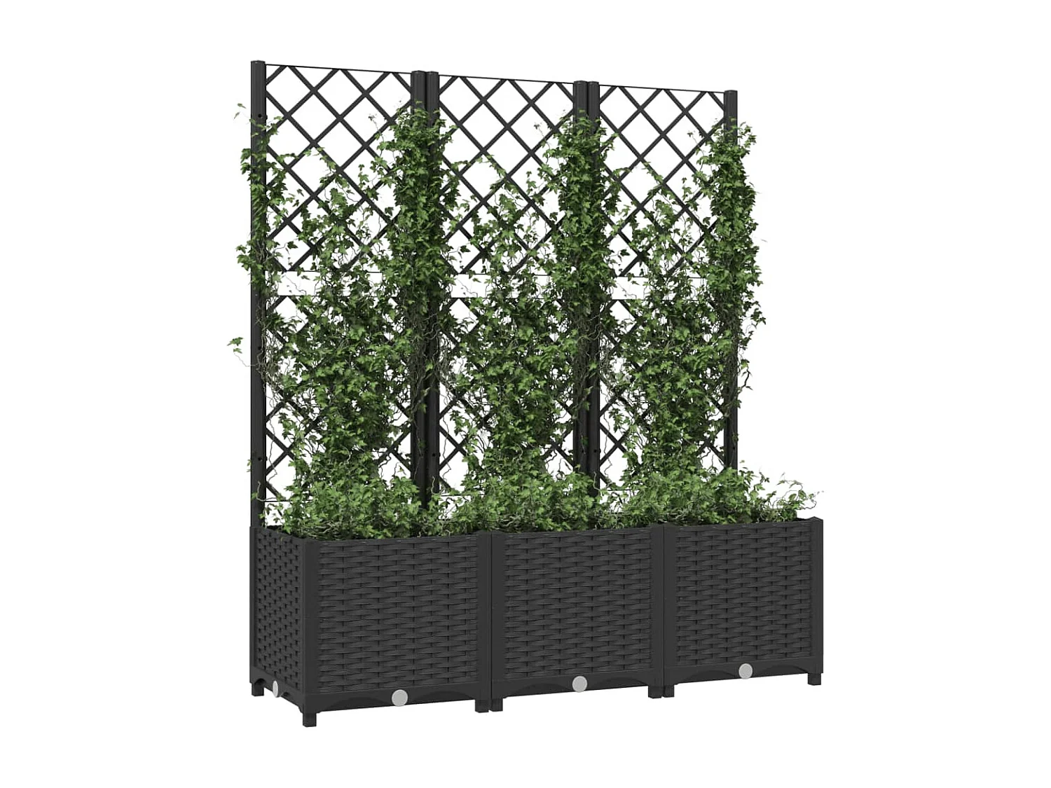 Jardinière avec treillis Noir 120x40x136 cm PP