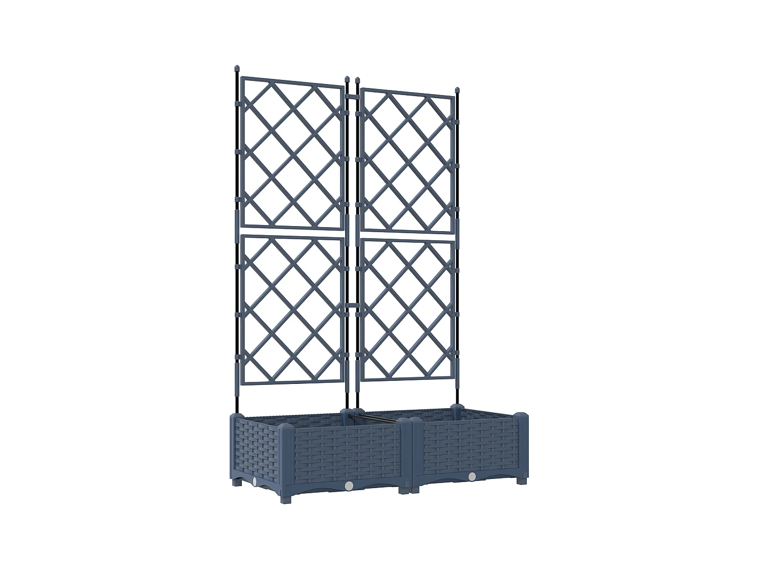 Jardinière de jardin avec treillis 2 pcs Grise 80x40x125.5 cm