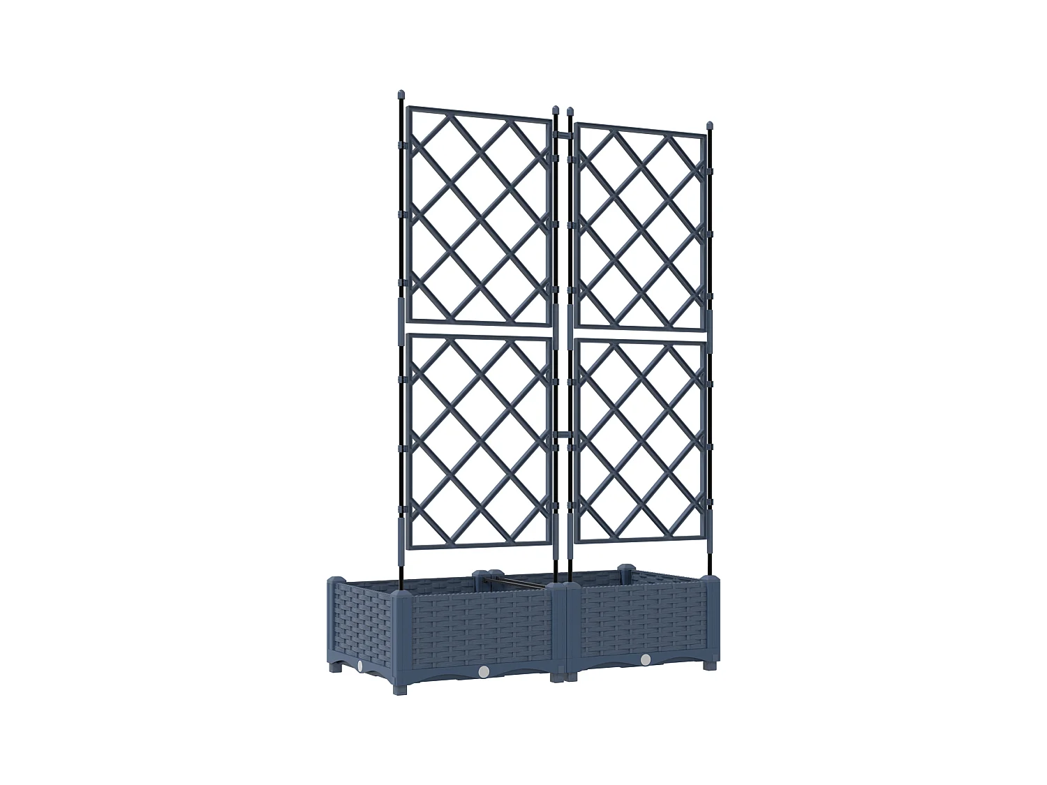 Jardinière de jardin avec treillis 2 pcs Grise 80x40x125.5 cm