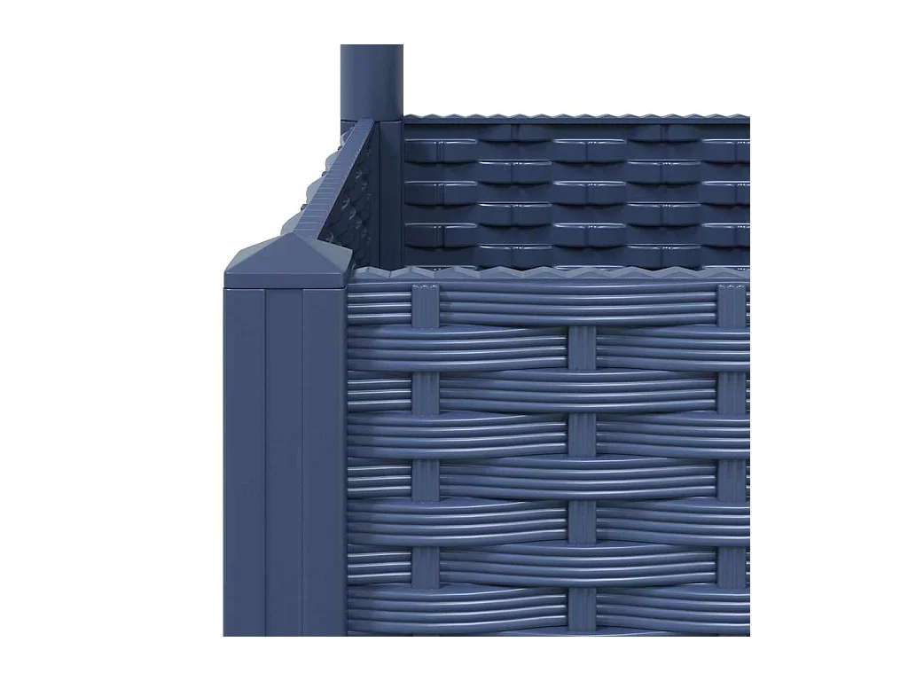 Jardinière avec treillis bleu gris 80x80x136 cm PP