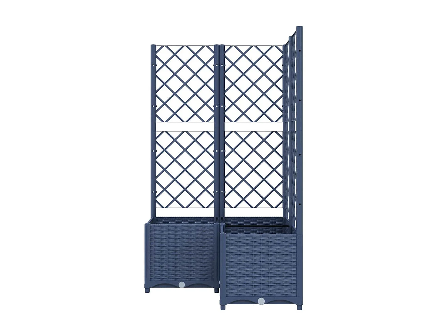 Jardinière avec treillis bleu gris 80x80x136 cm PP