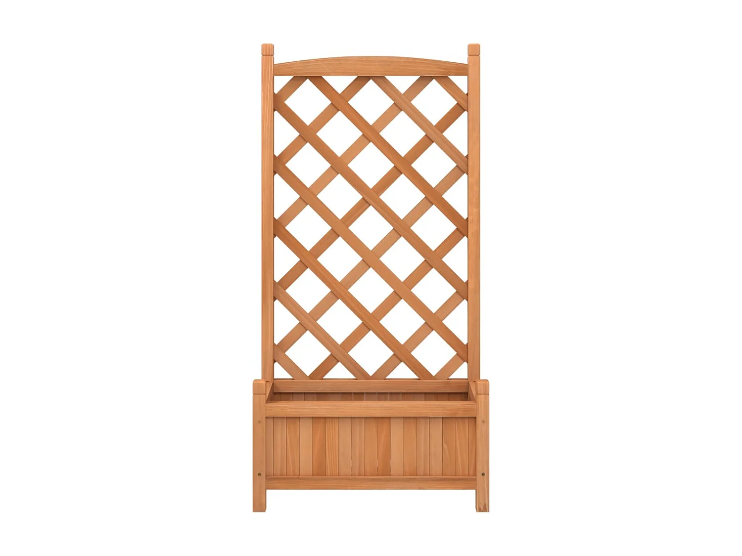 Plantenbak met bruin trellis van massief dennenhout