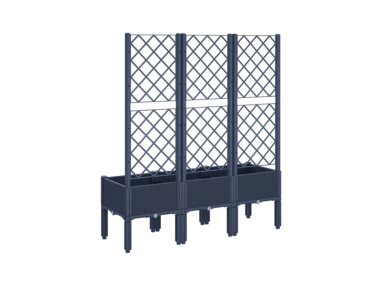 Jardinera con enrejado azul grisáceo 120x40x142 cm PP