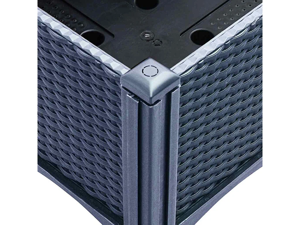 Jardinière avec treillis bleu gris 120x40x142 cm PP