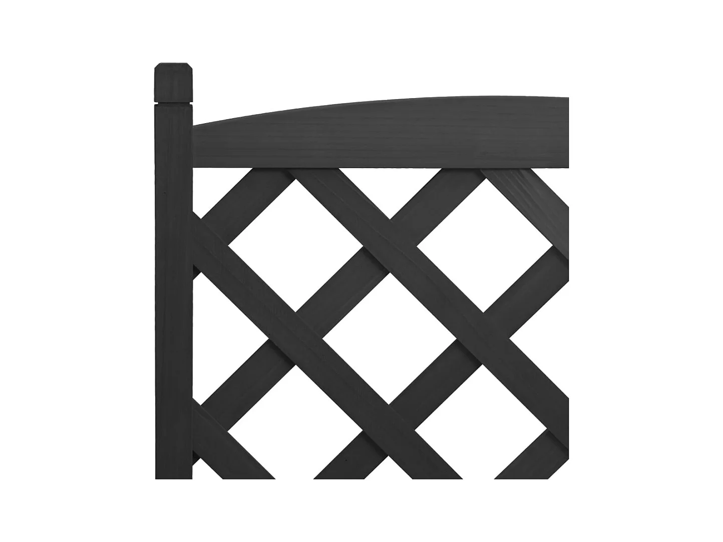 Jardinière avec treillis noir bois massif de sapin