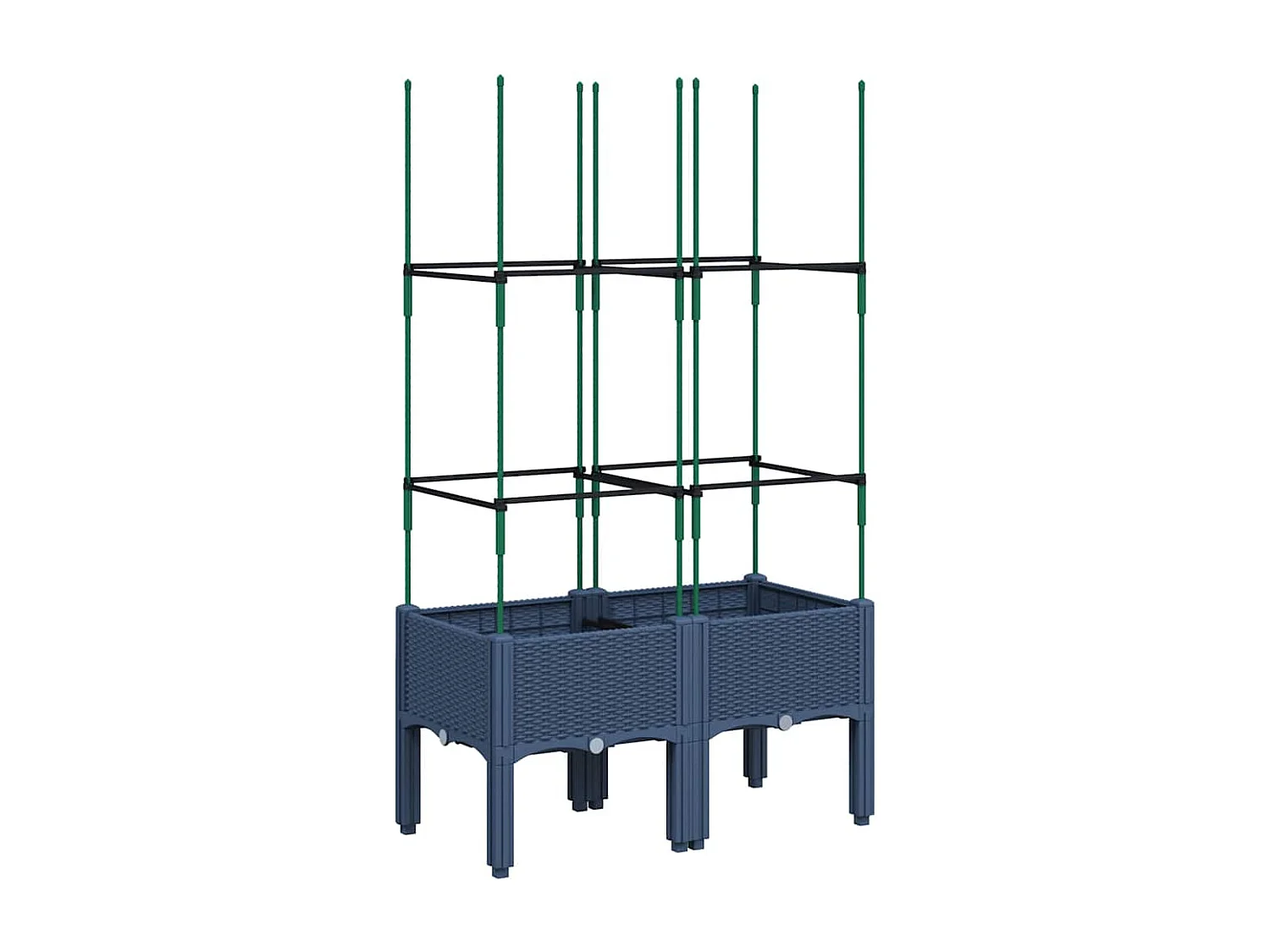 Jardinera con enrejado azul grisáceo 80x40x142,5 cm PP