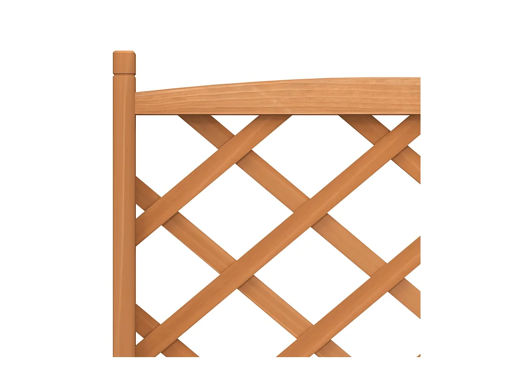 Plantenbak met bruin trellis van massief dennenhout