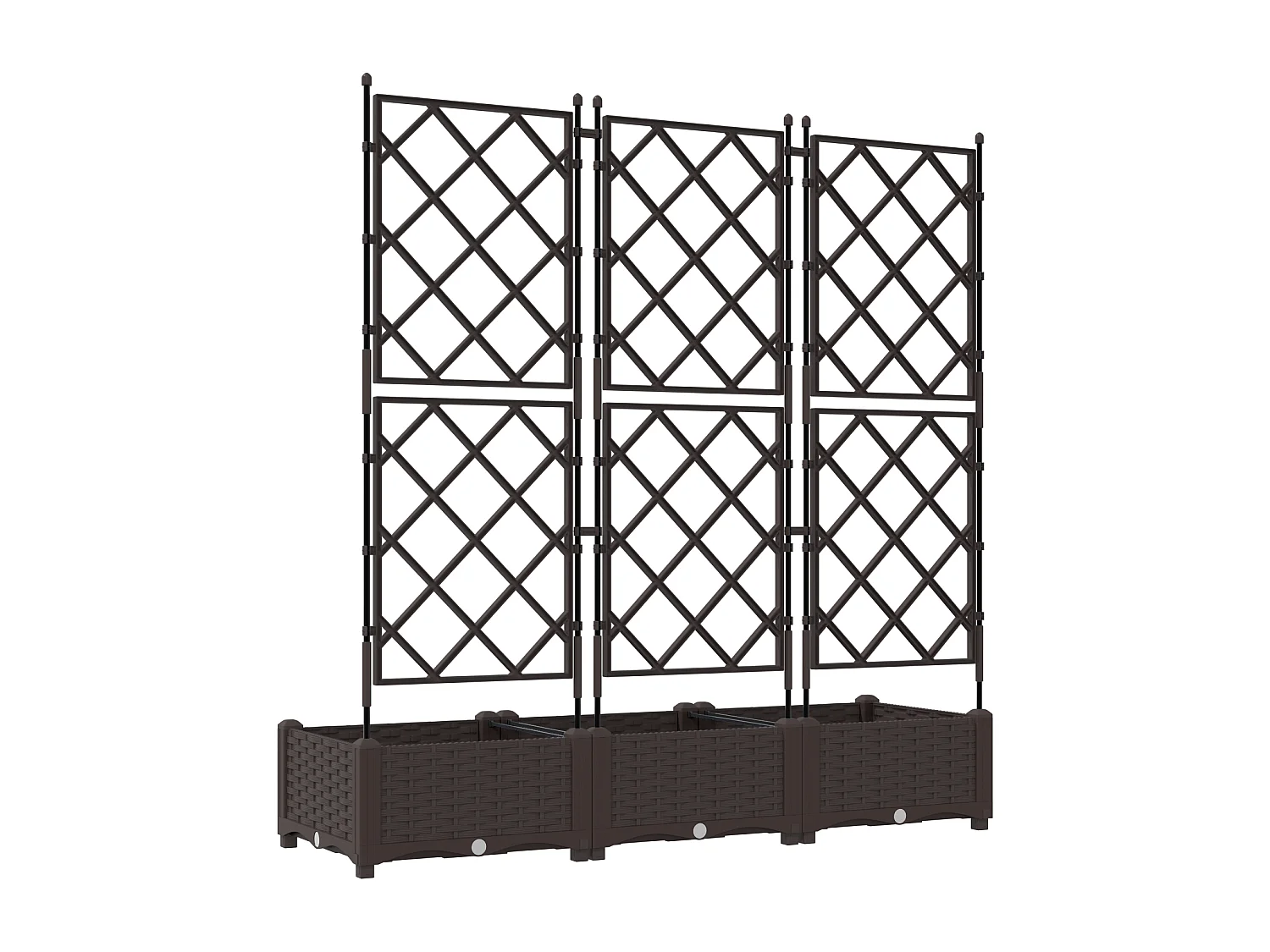 Jardinière de Jardin avec Treillis 3 pcs Marron 120x40x125.5 cm