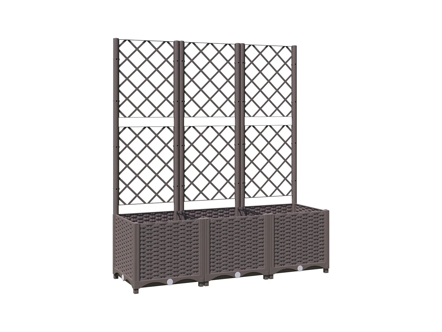 Jardinière avec treillis Marron 120x40x136 cm PP