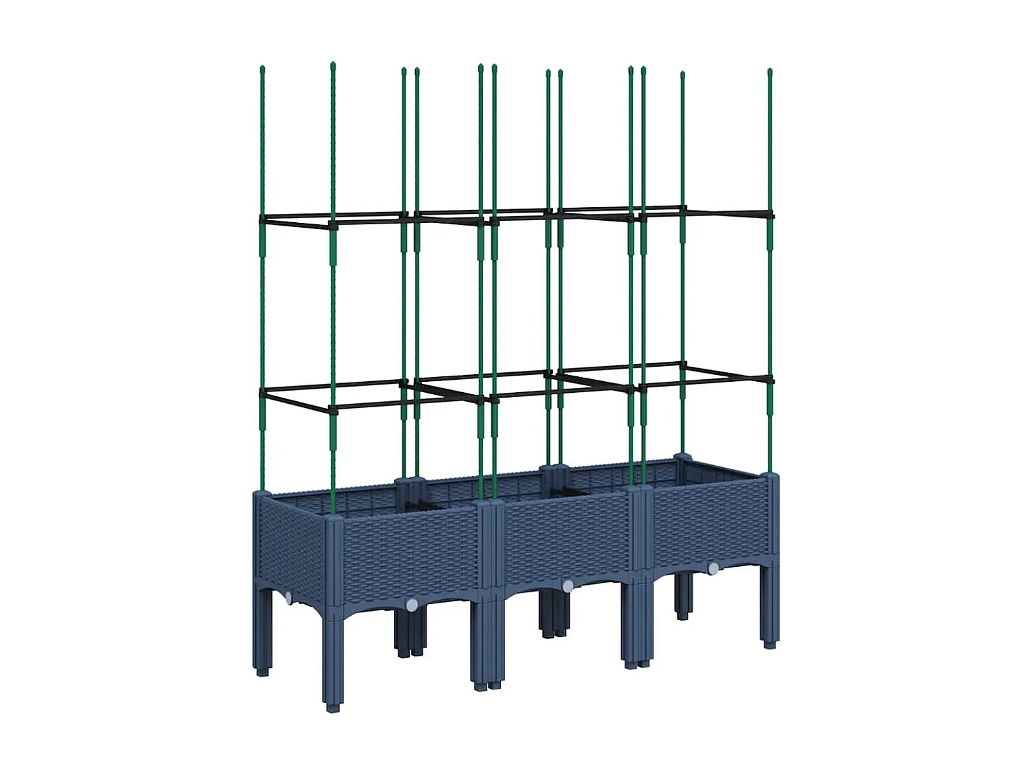 Plantenbak met trellis blauwgrijs 120x40x142,5 cm PP