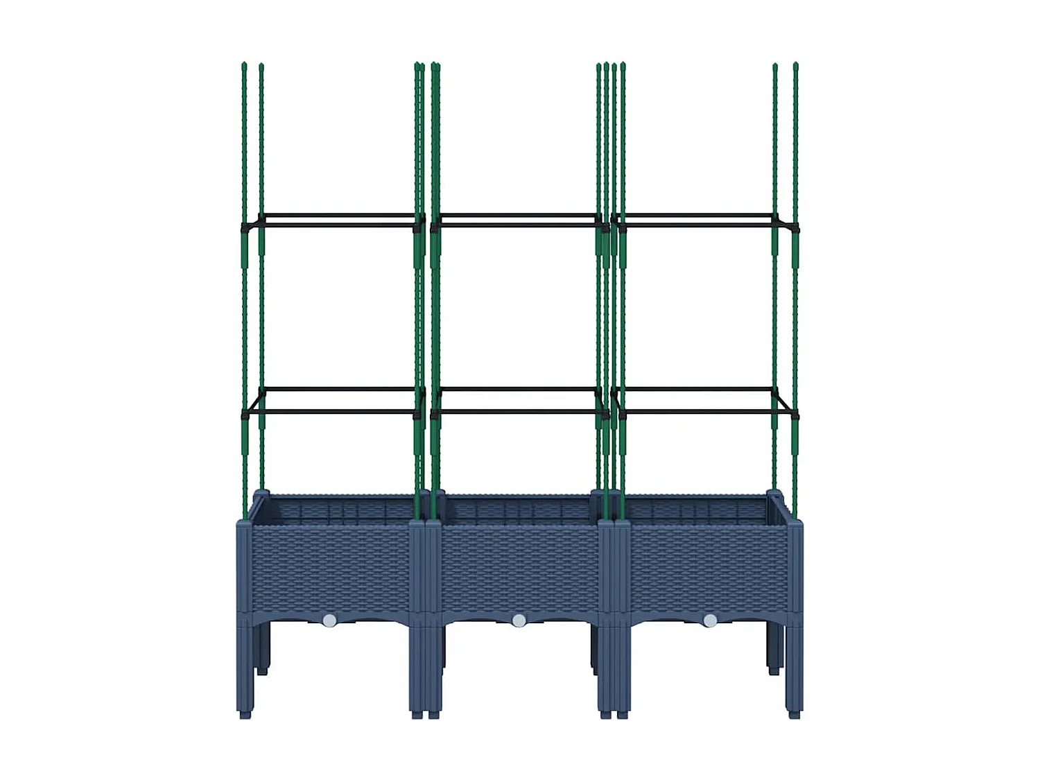 Jardinière avec treillis bleu gris 120x40x142,5 cm PP