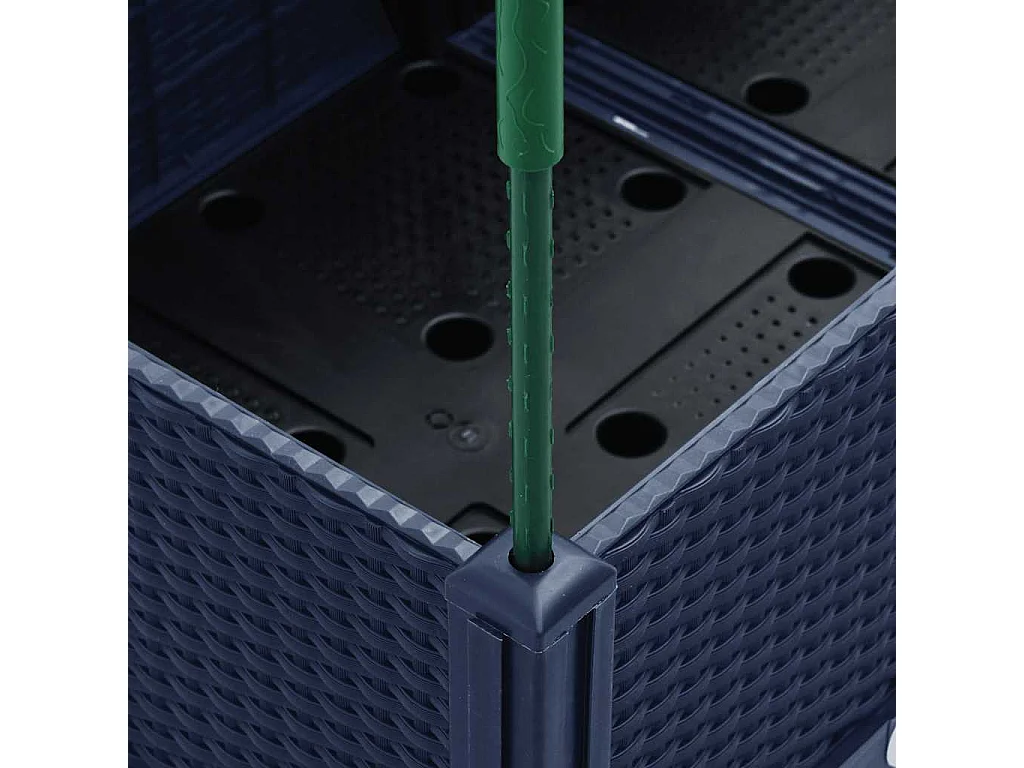 Jardinière avec treillis bleu gris 120x40x142,5 cm PP