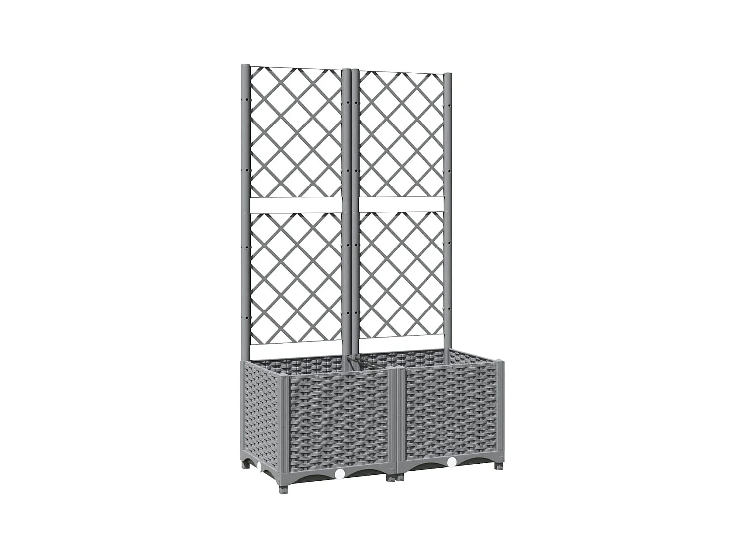 Jardinière avec treillis Gris clair 80x40x136 cm PP