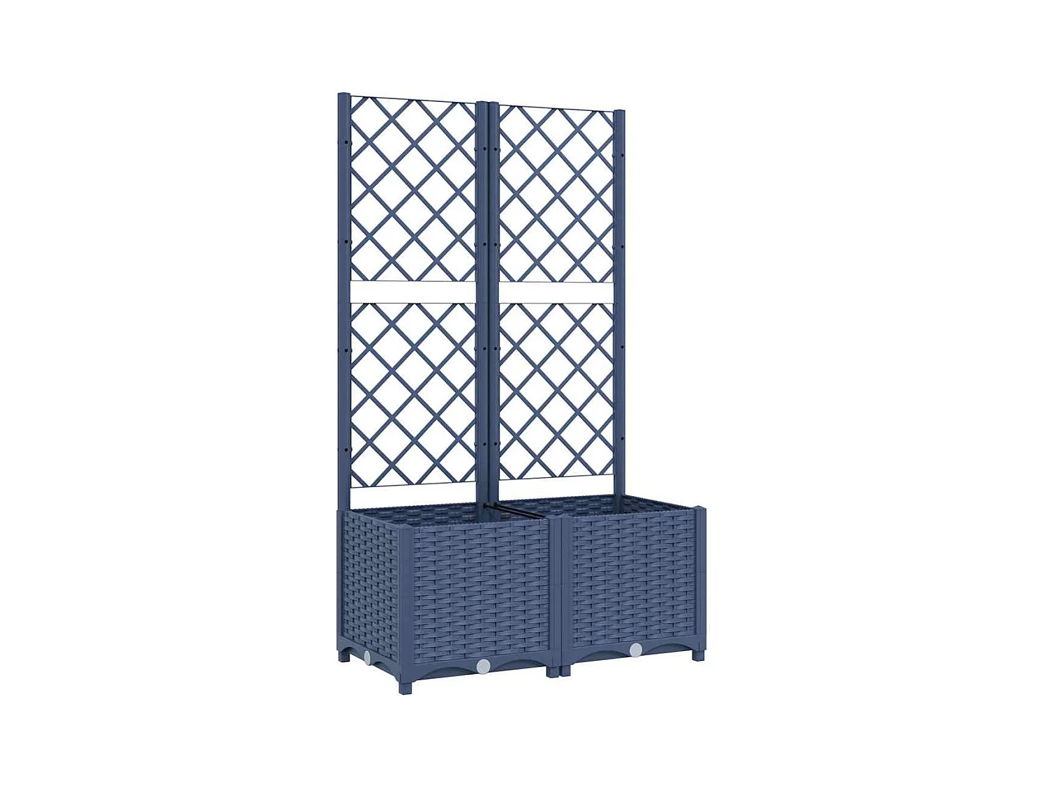 Jardinière avec treillis bleu gris 80x40x136 cm PP