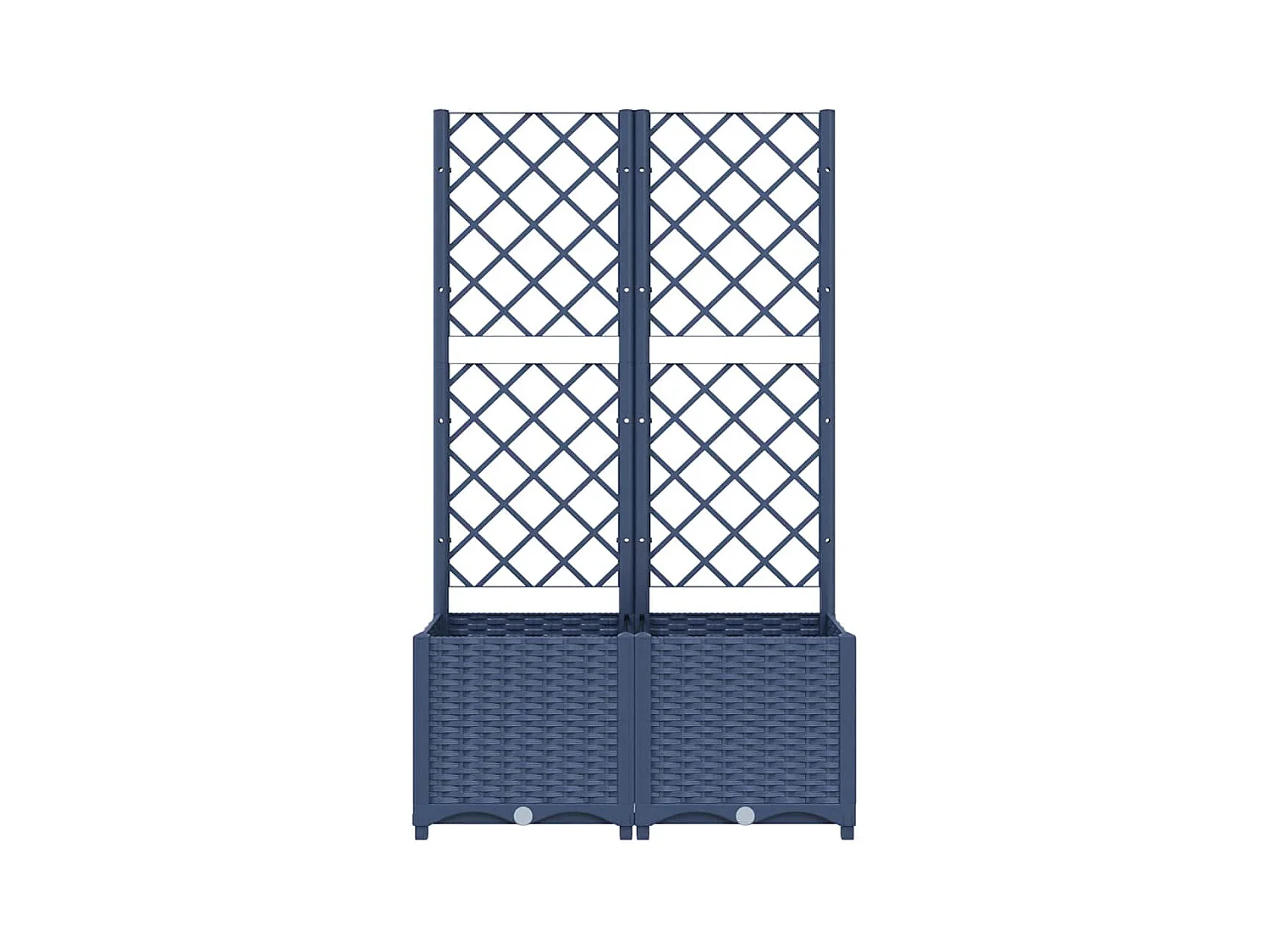 Jardinière avec treillis bleu gris 80x40x136 cm PP