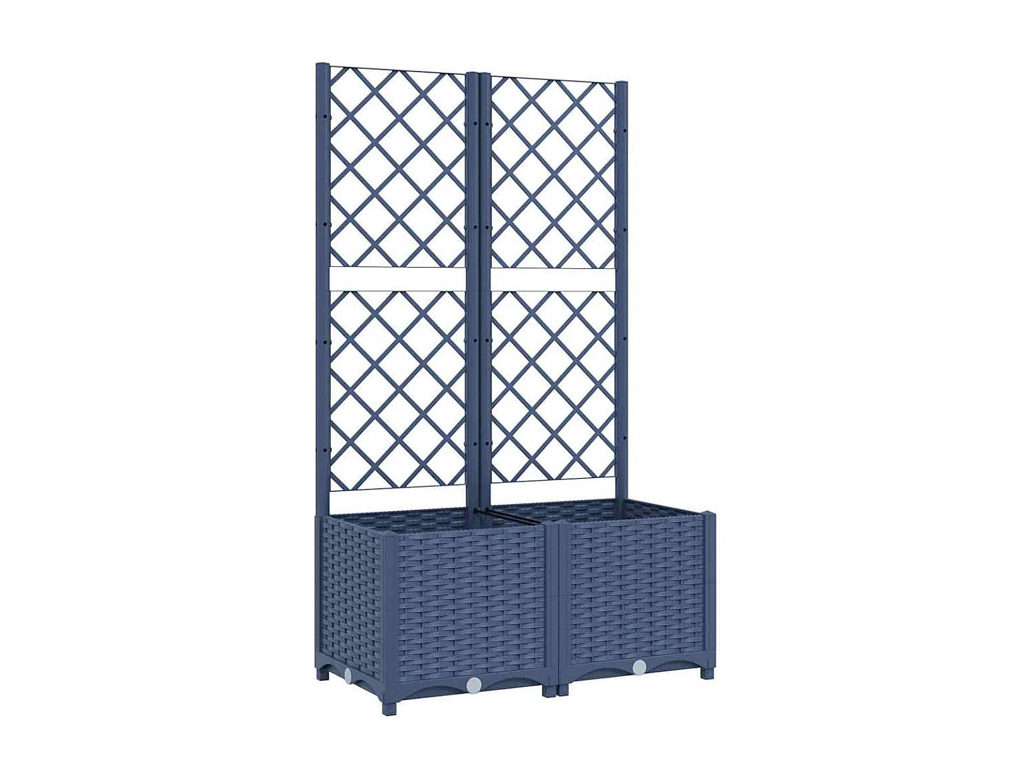 Jardinière avec treillis bleu gris 80x40x136 cm PP