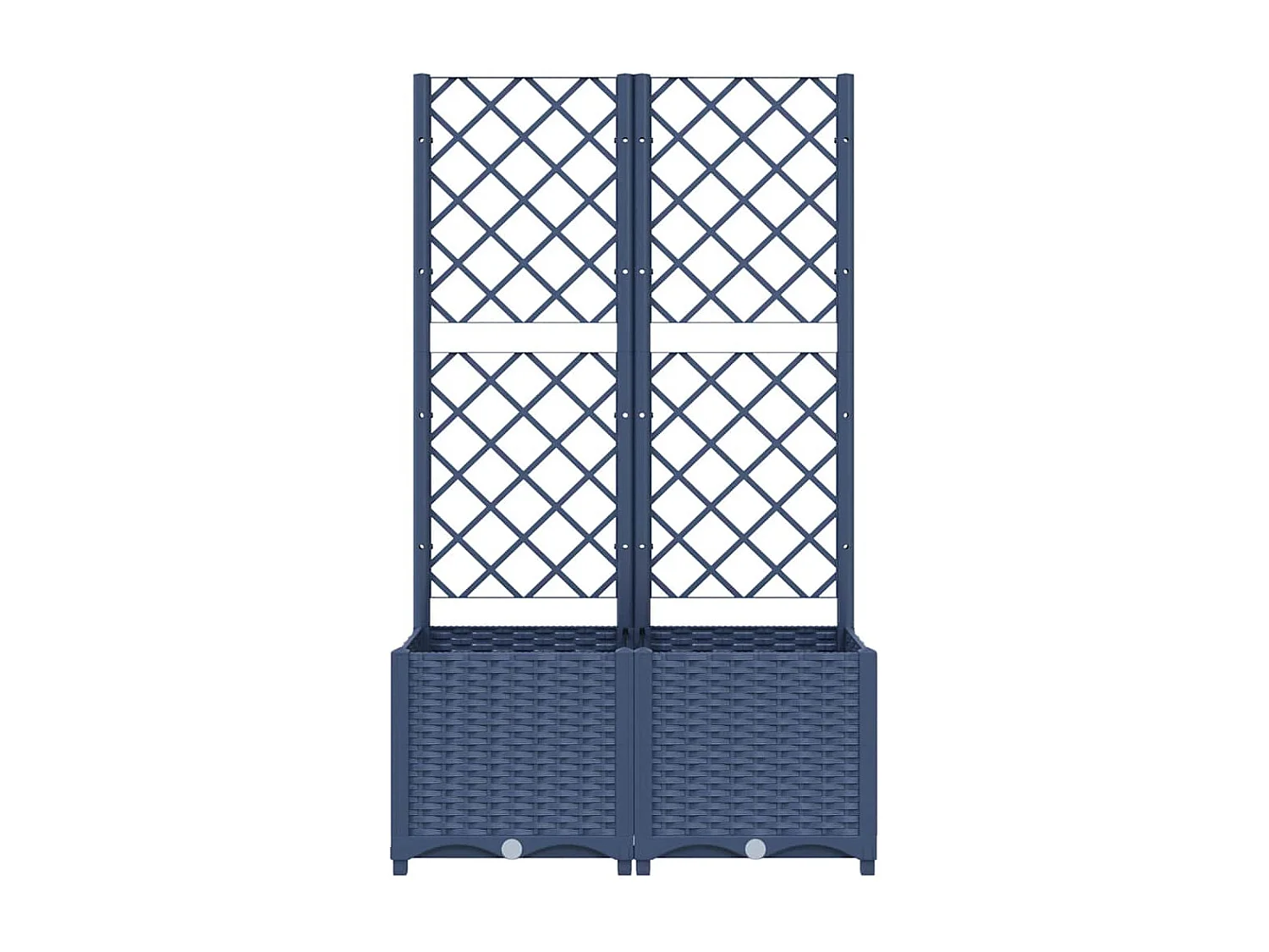 Jardinière avec treillis bleu gris 80x40x136 cm PP