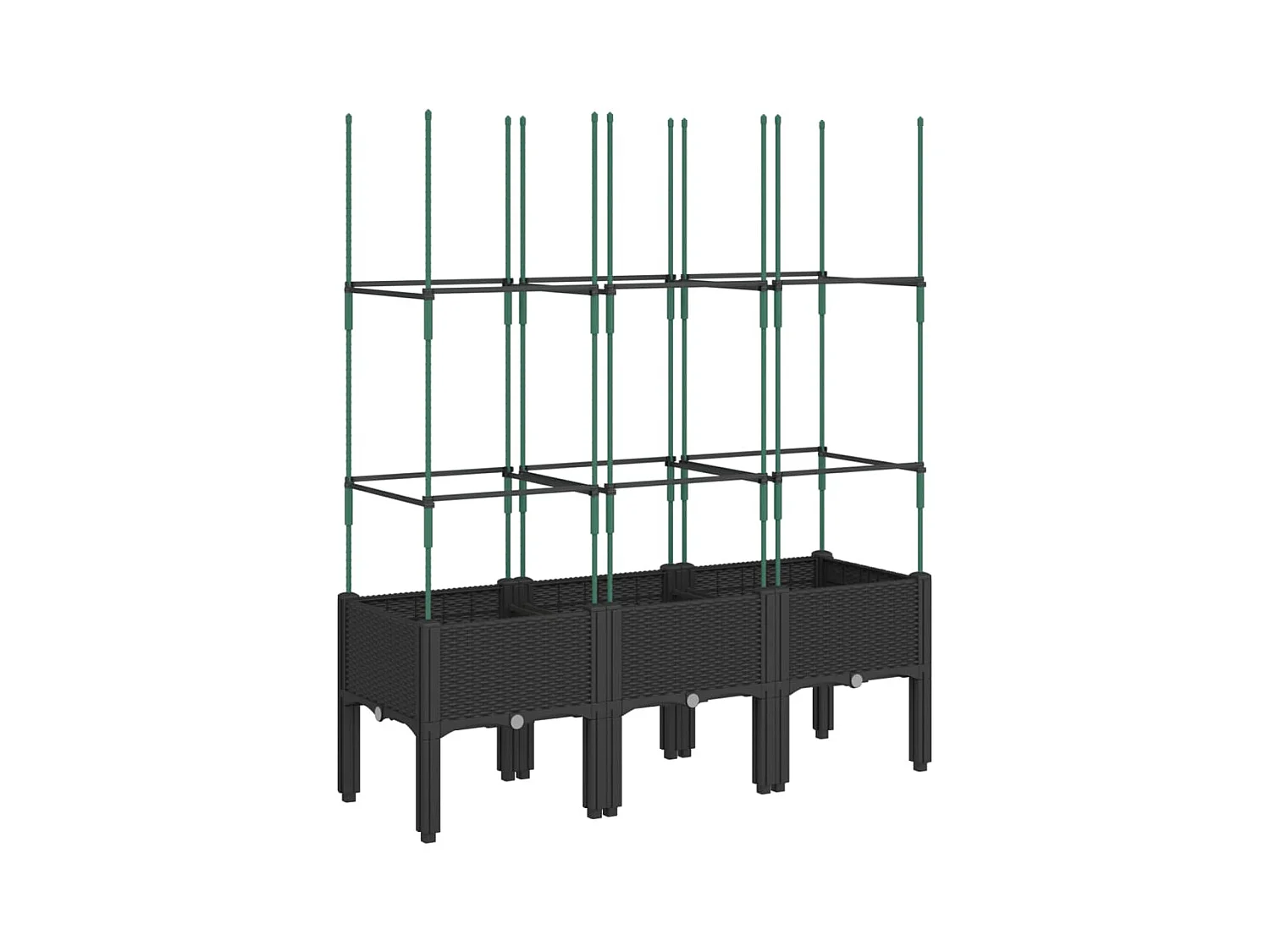 Jardinière avec treillis noir 120x40x142,5 cm PP