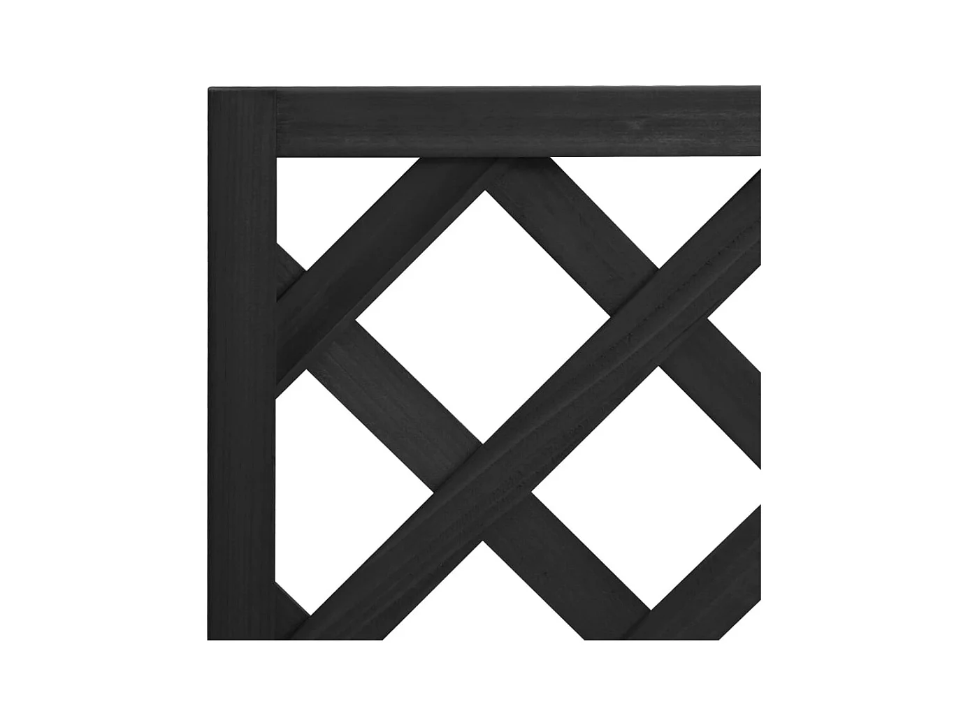 Jardinière avec treillis noir bois massif de sapin