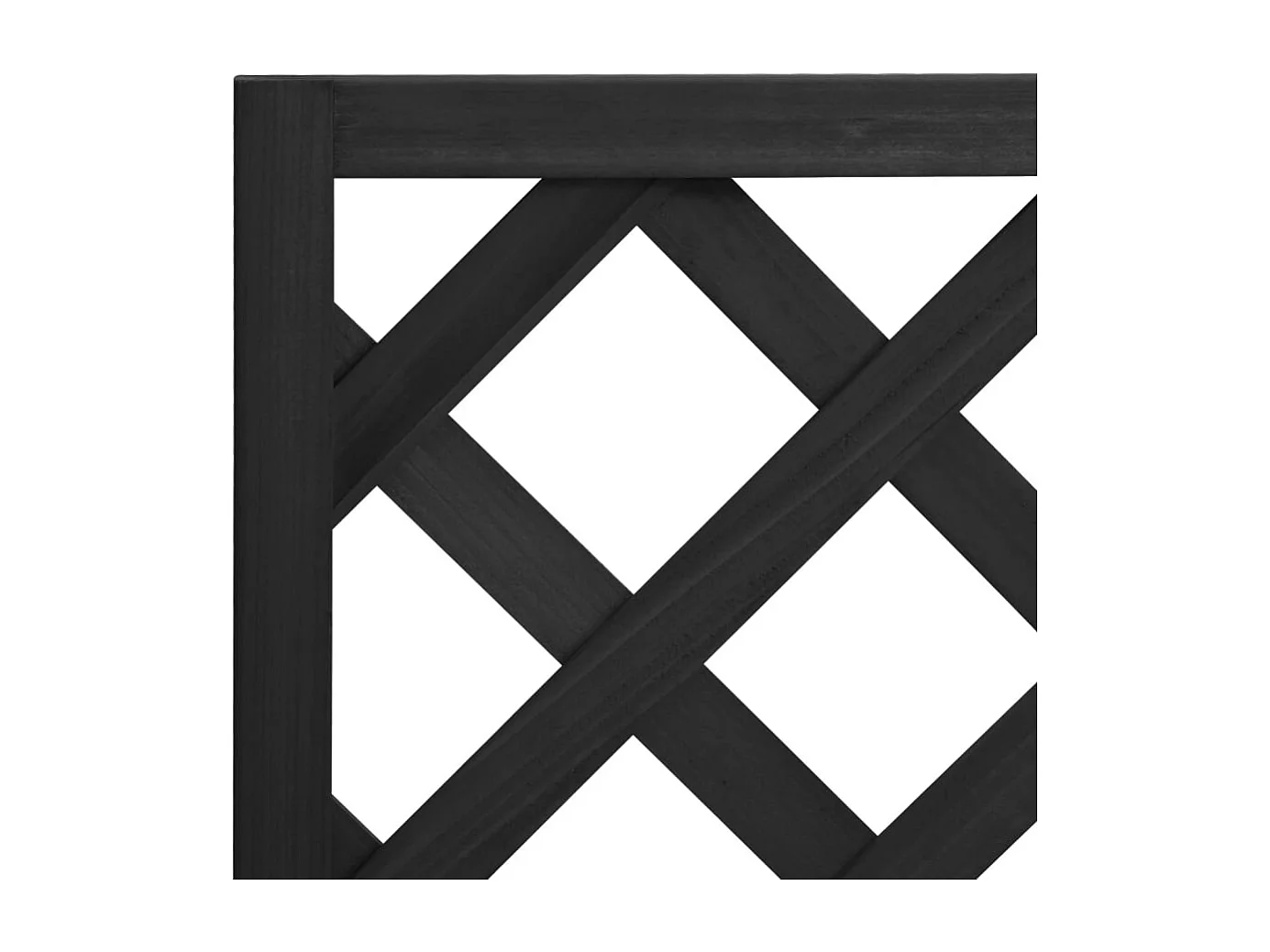 Plantenbak met zwart trellis van massief dennenhout