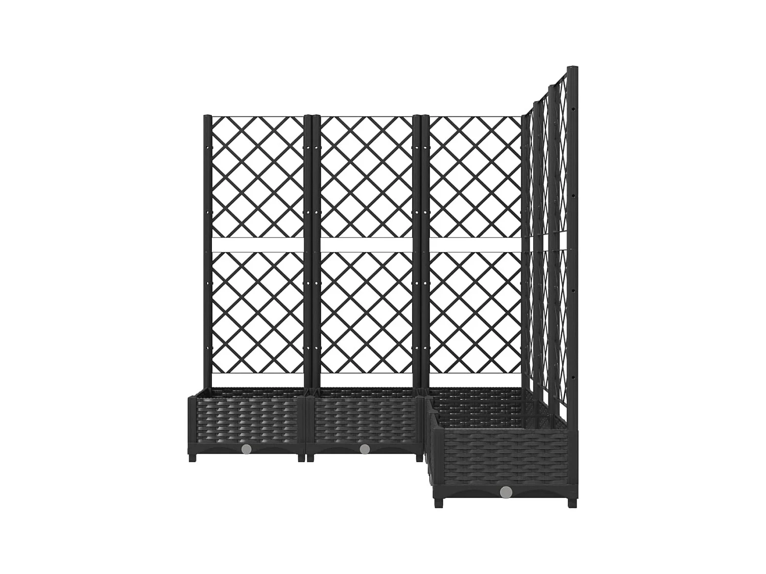 Jardinière avec treillis noir 120x120x121,5 cm PP