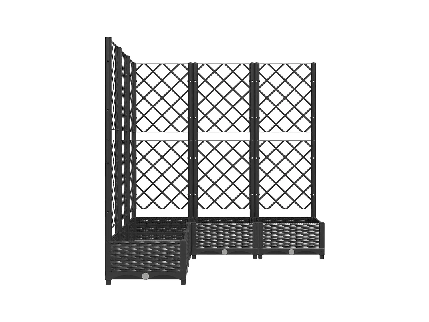 Jardinière avec treillis noir 120x120x121,5 cm PP