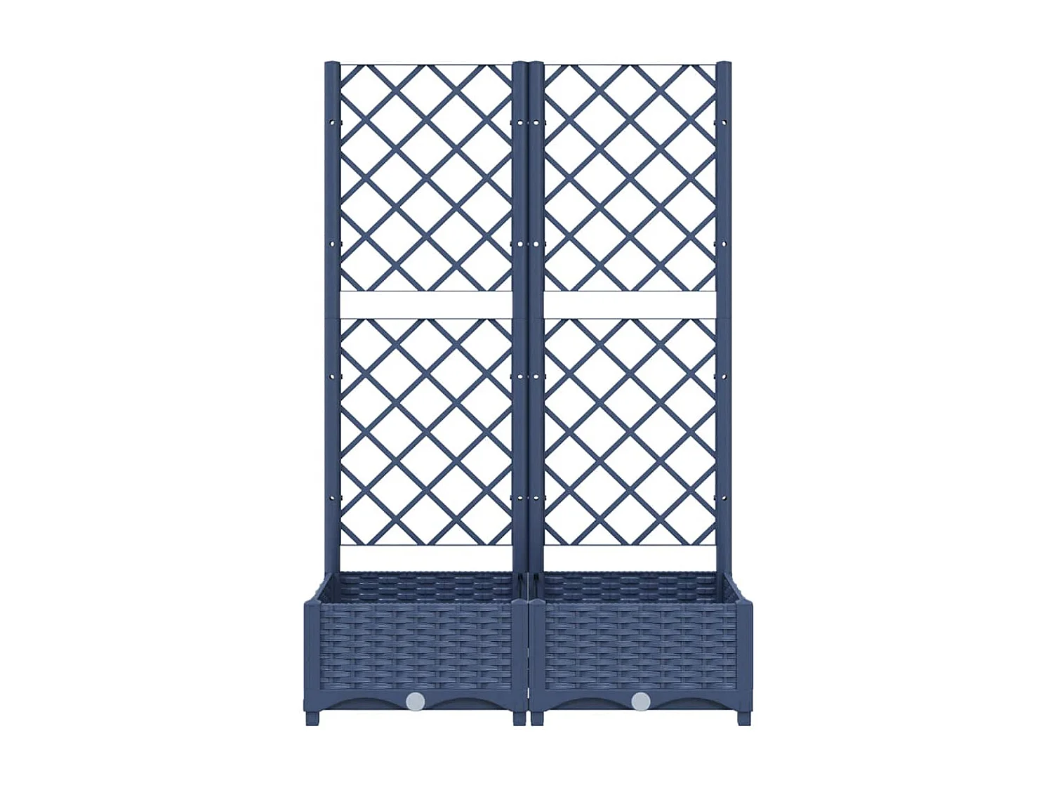 Jardinière avec treillis bleu gris 80x40x121,5 cm PP