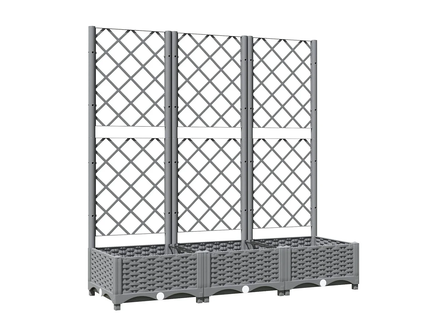 Jardinera con enrejado Gris claro 120x40x121,5 cm PP