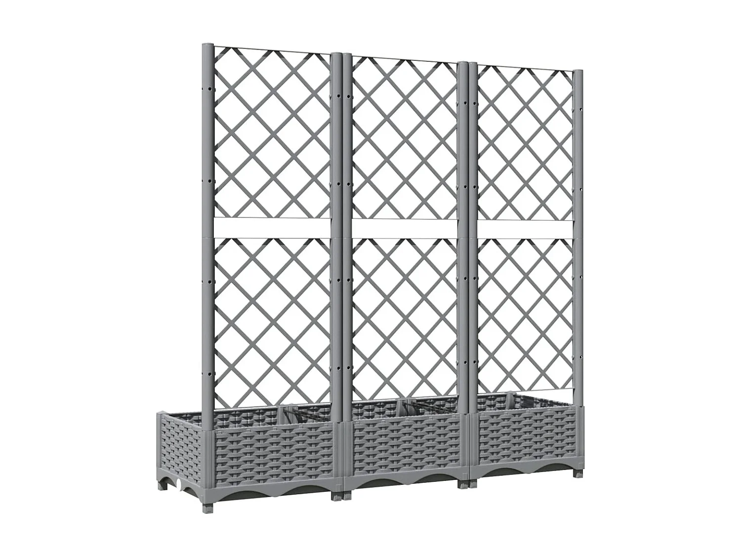 Jardinera con enrejado Gris claro 120x40x121,5 cm PP